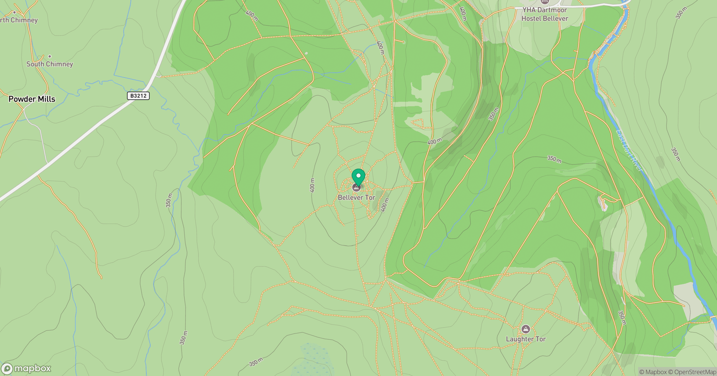Bellever Tor location map
