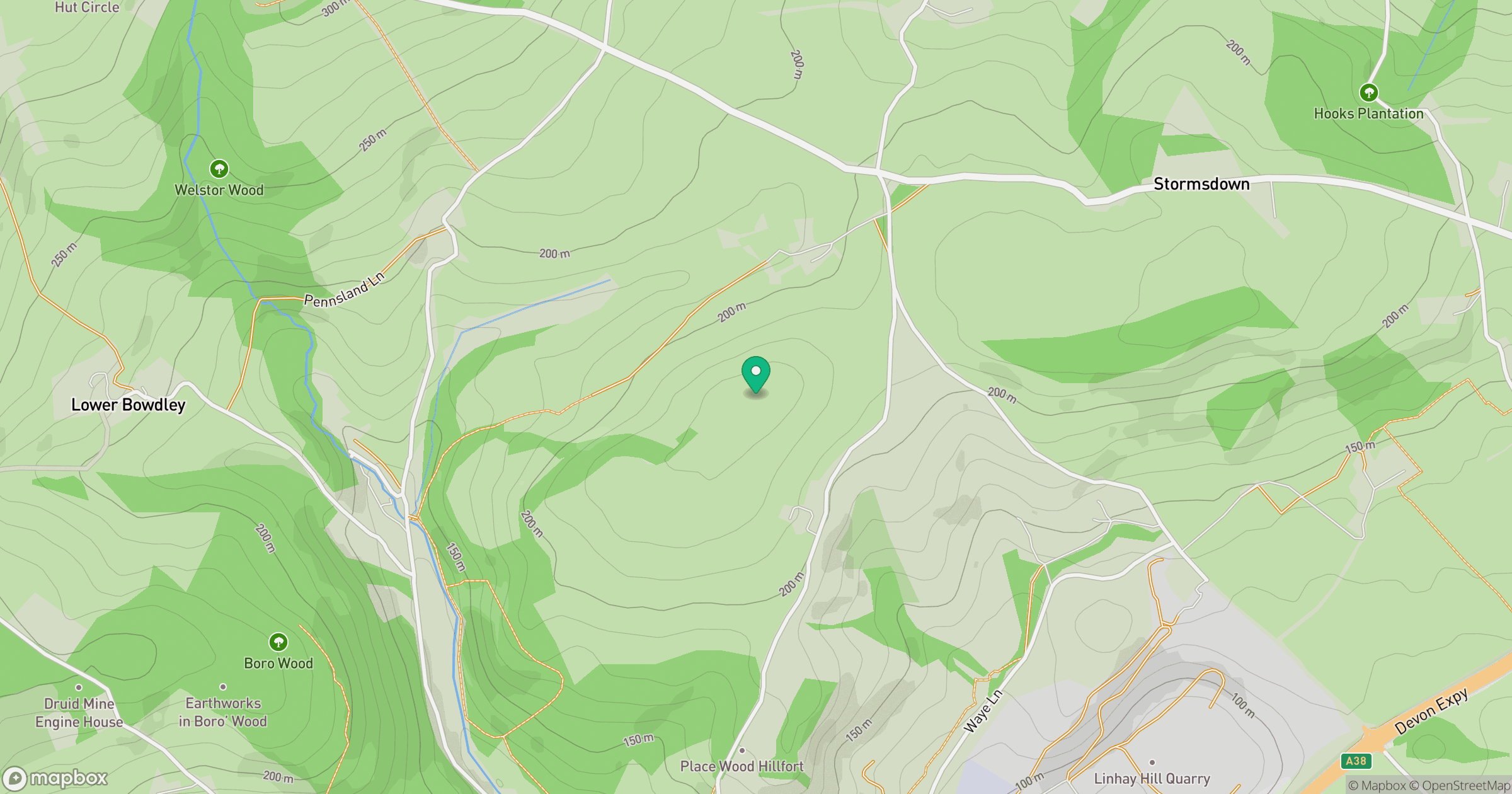 Ashburton Down location map