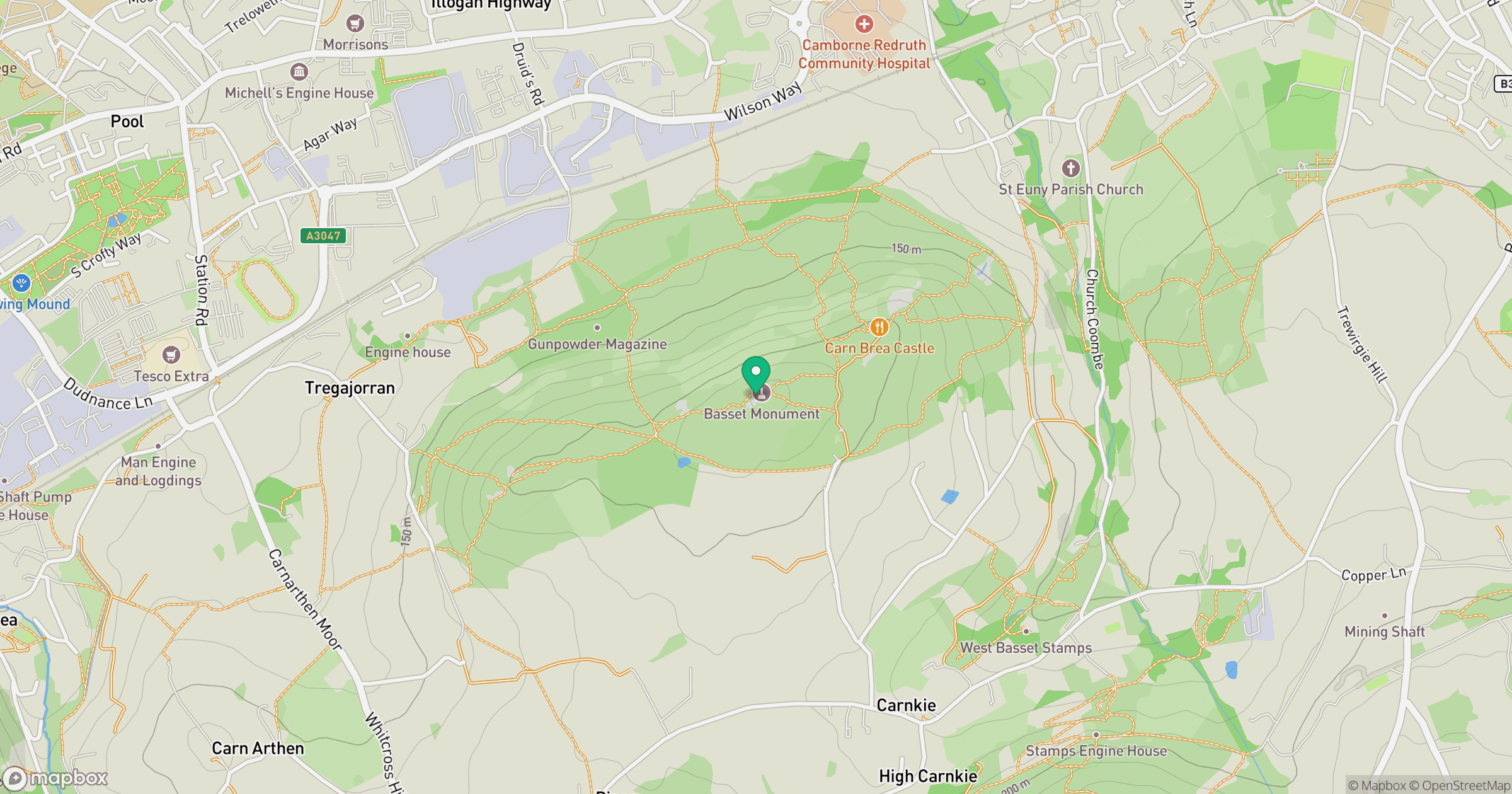 Carn Brea location map