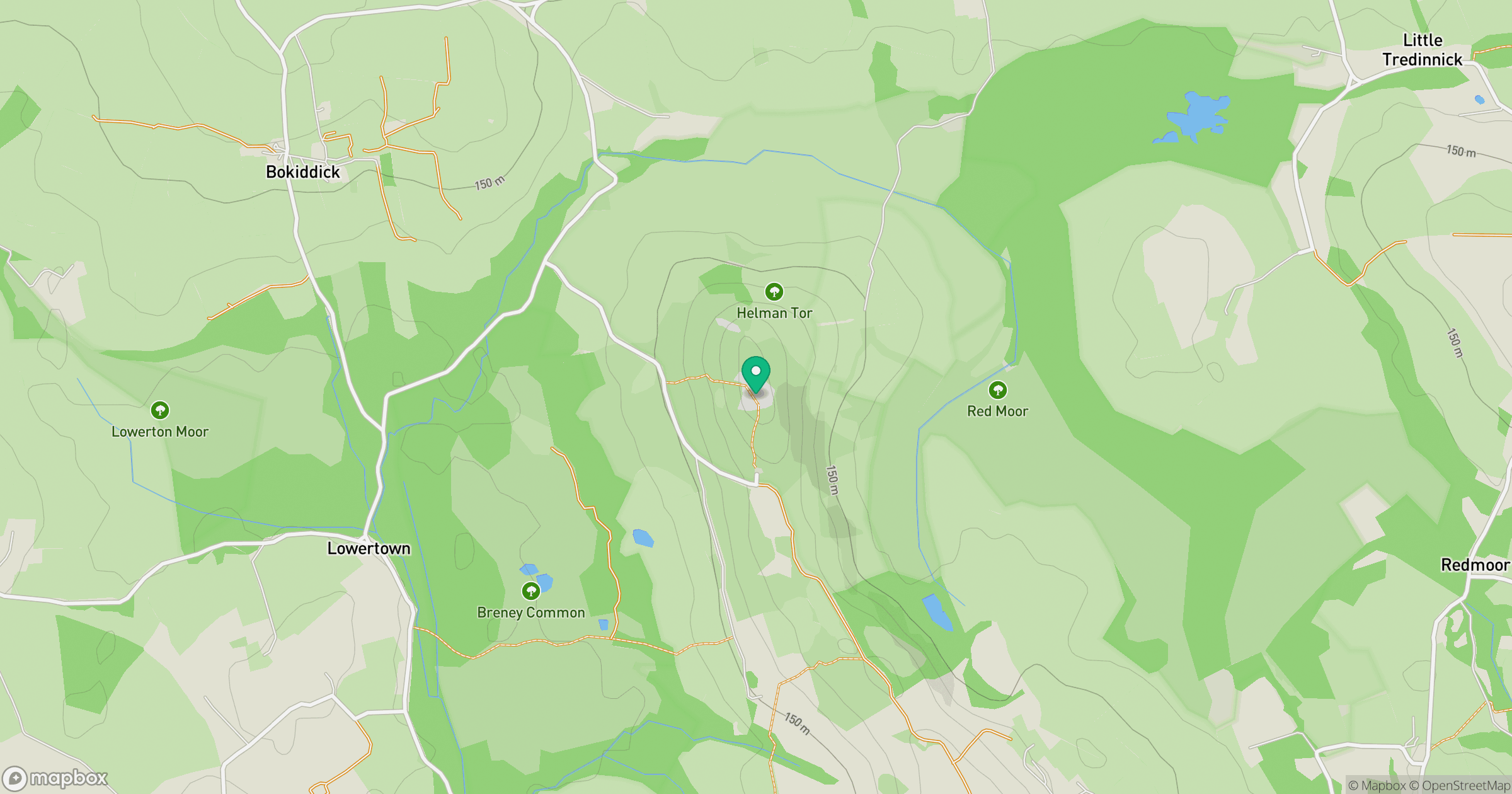 Helman Tor location map