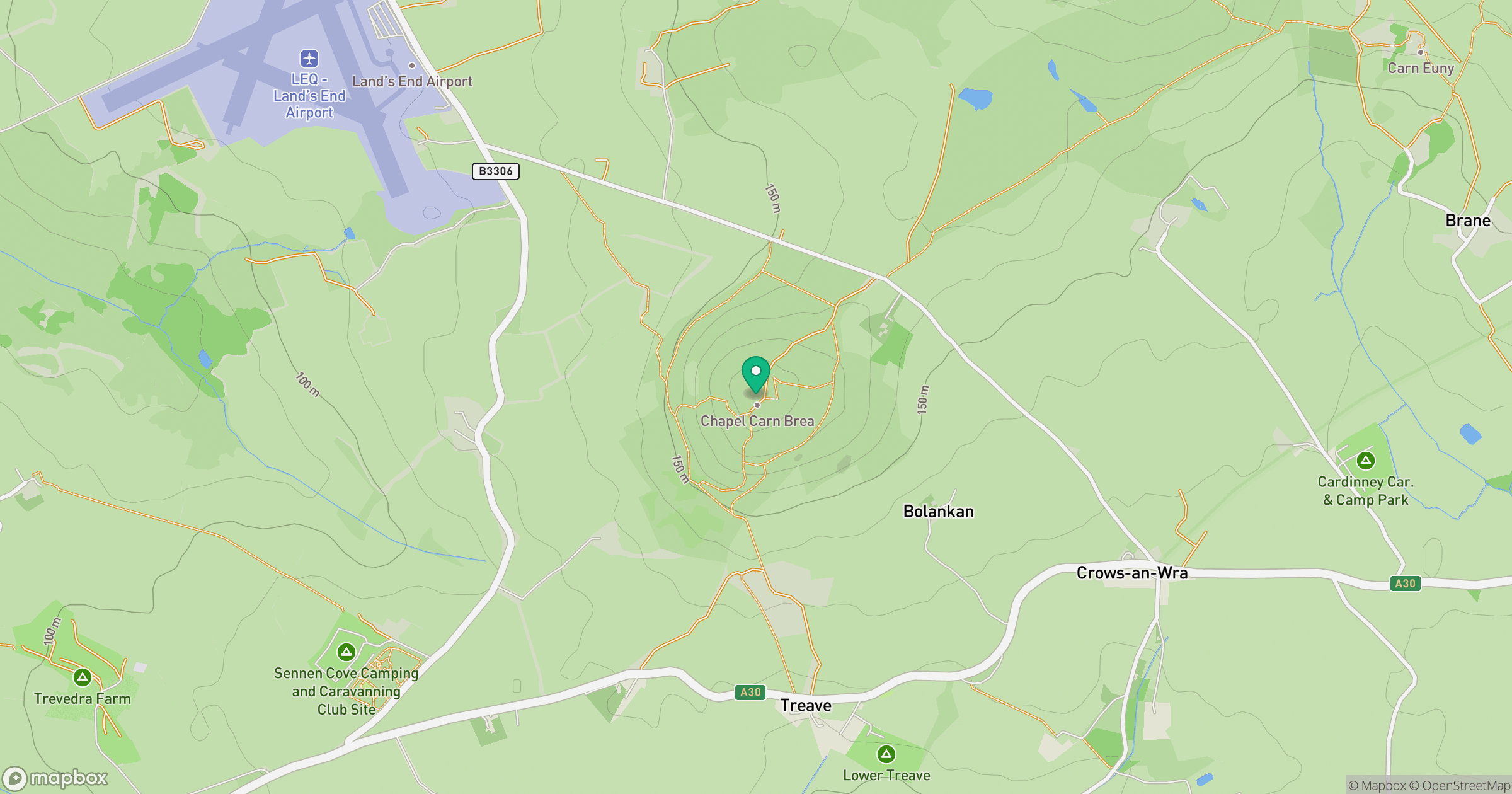 Carn Brea location map