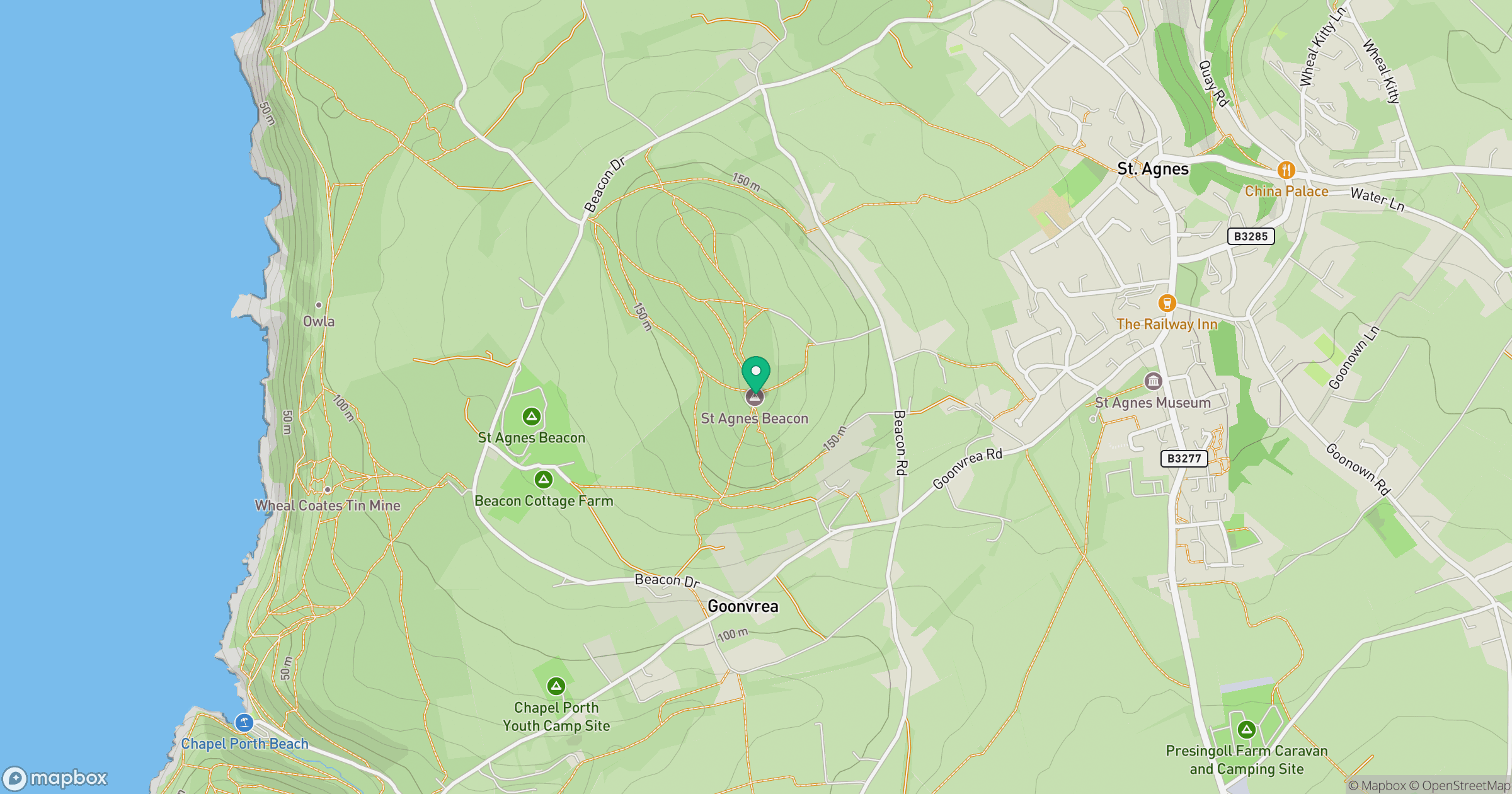 St Agnes Beacon location map