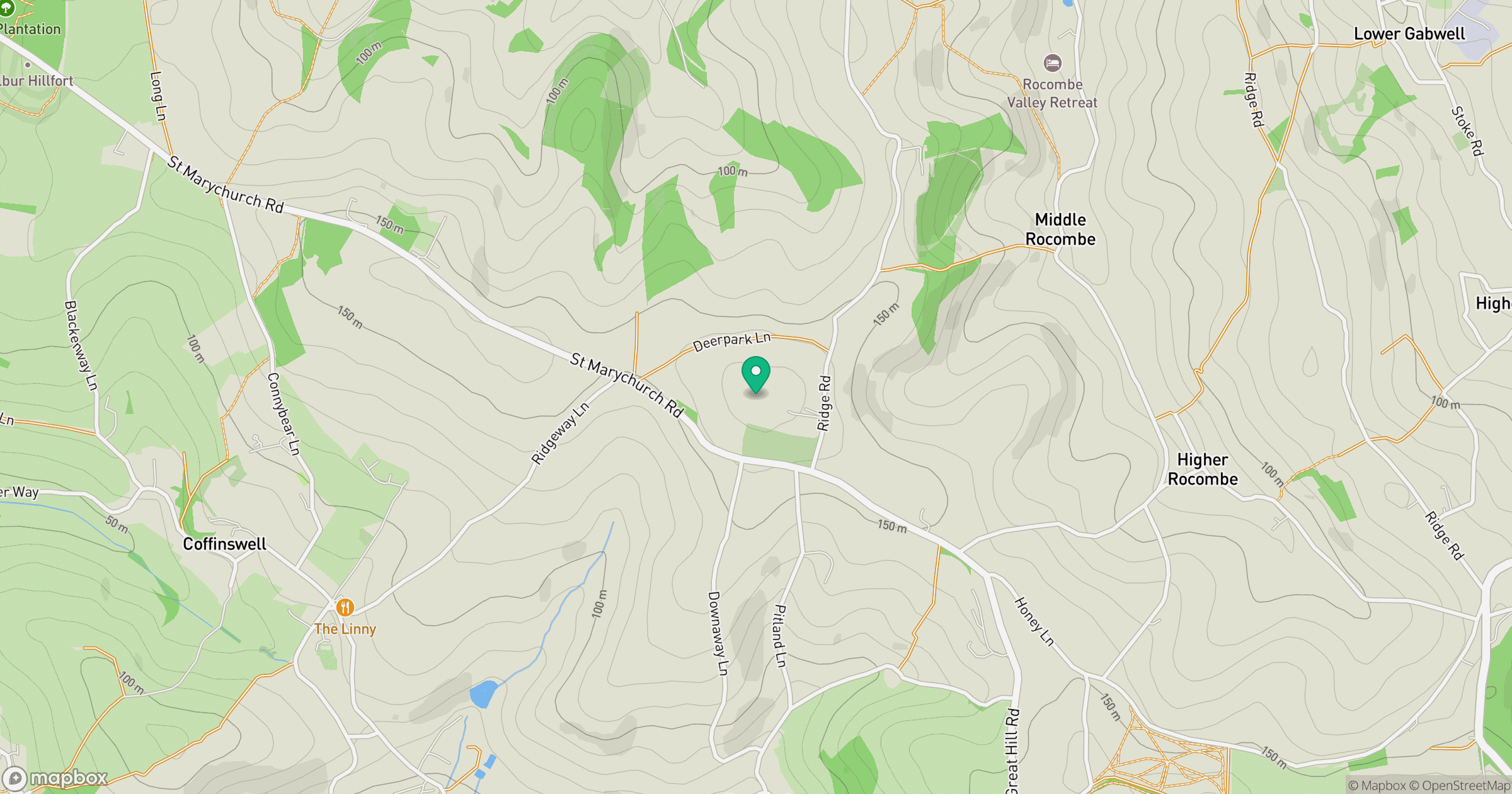 Haccombe Cross location map