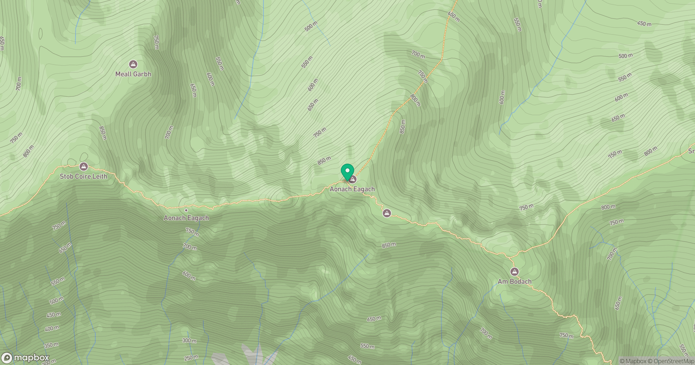 Aonach Eagach - Meall Dearg location map