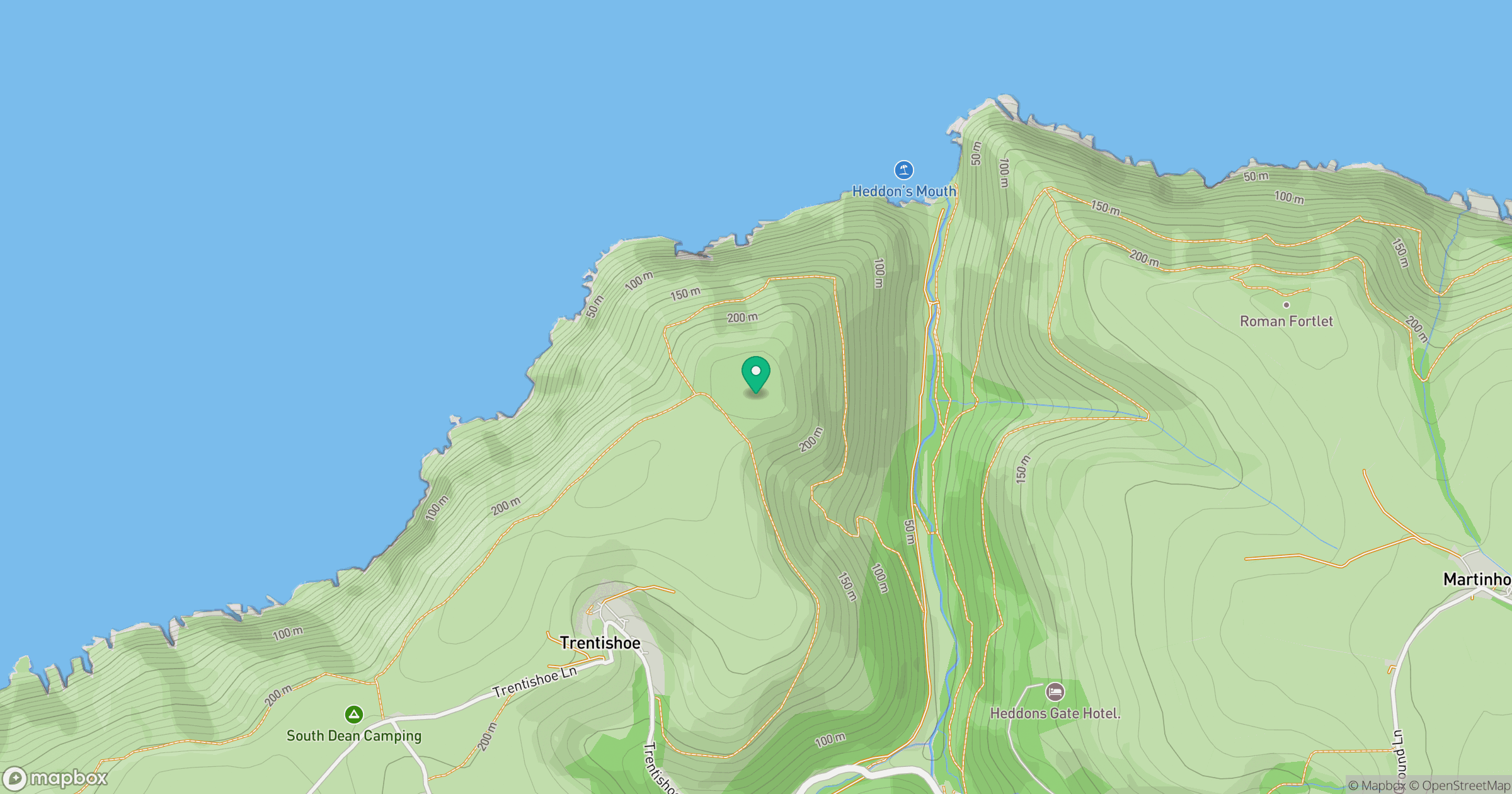 Heddon's Mouth Hill location map