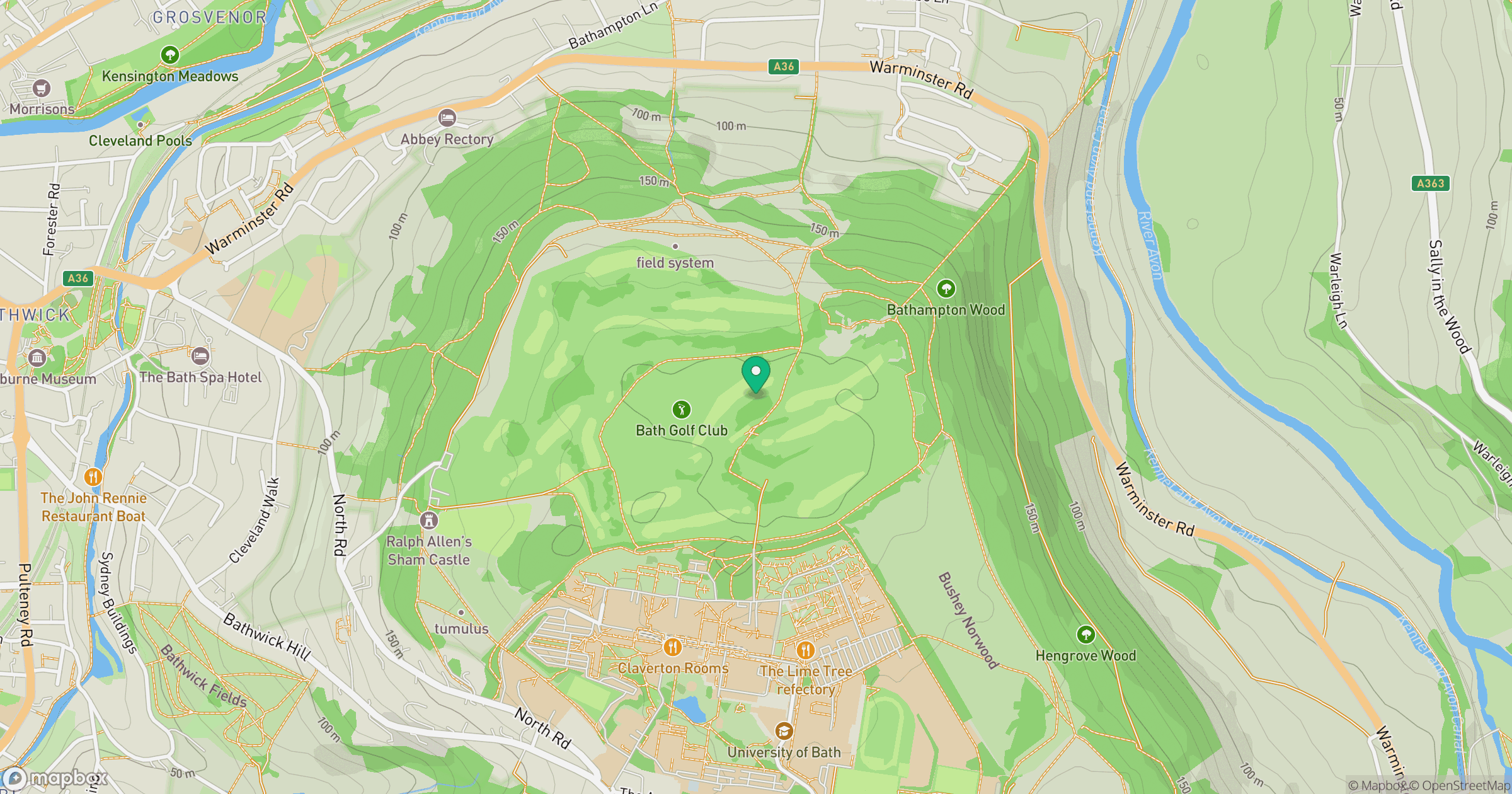Bathampton Down location map