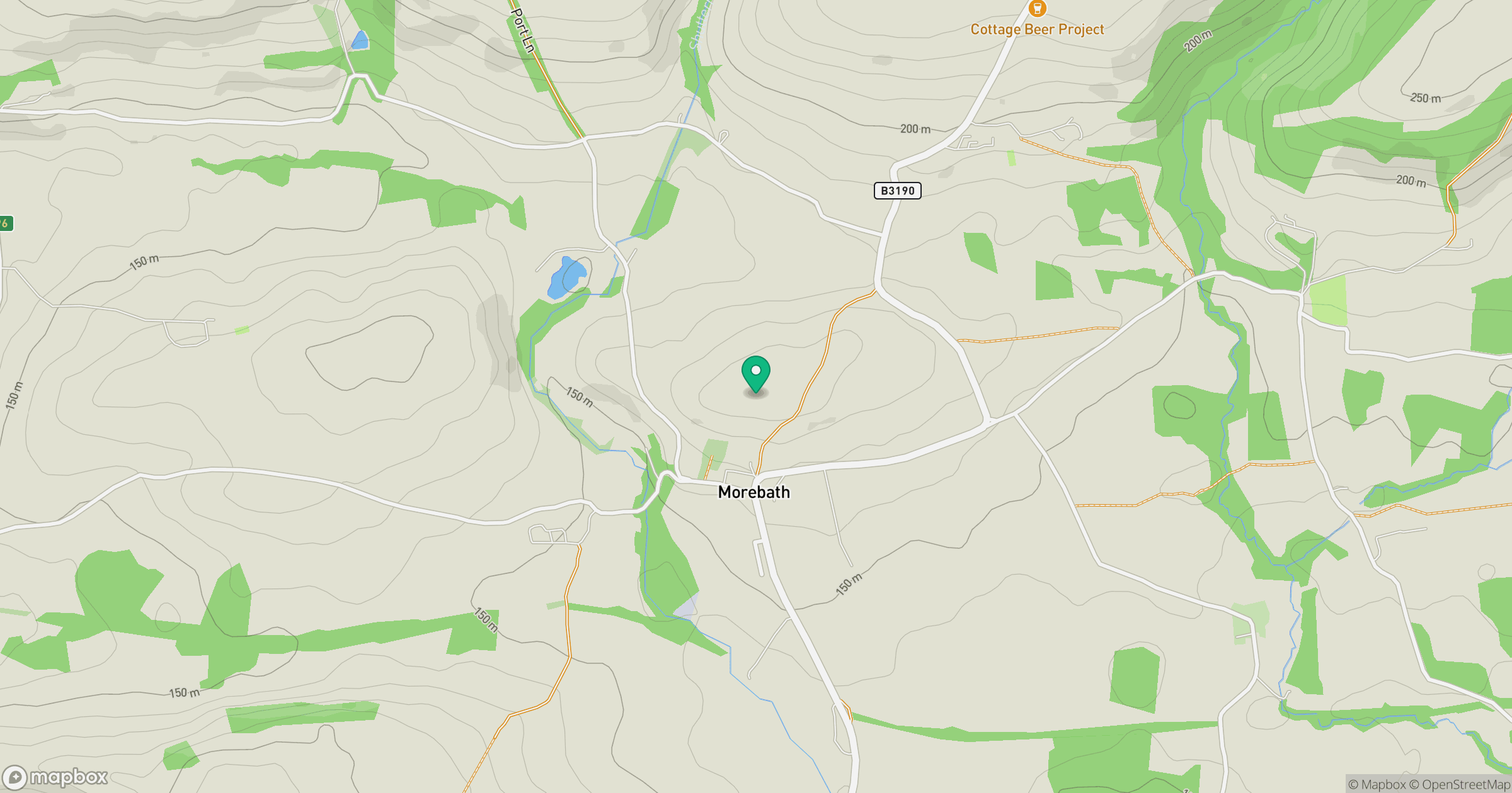 Morebath Hill location map