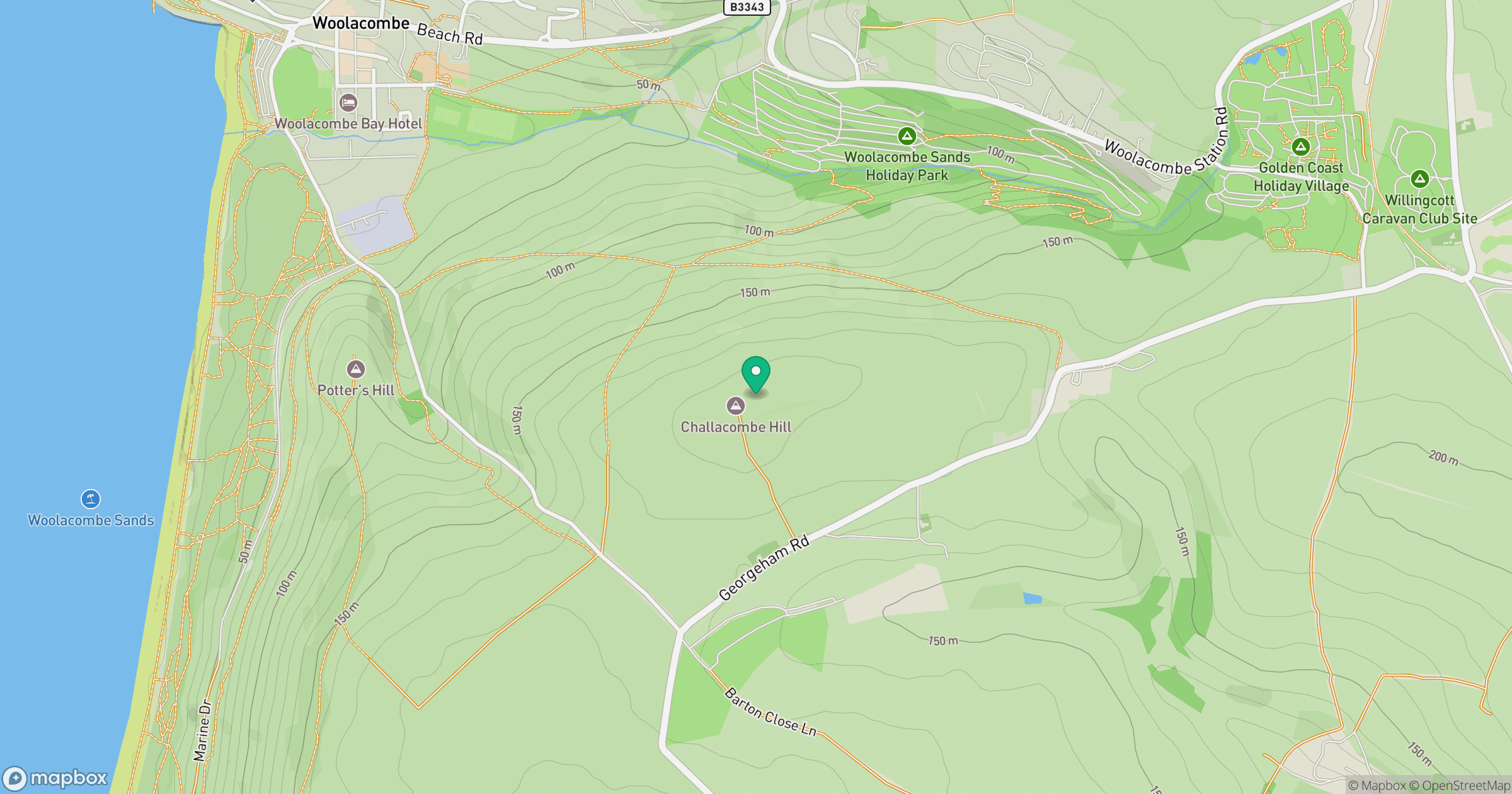 Woolacombe Down location map