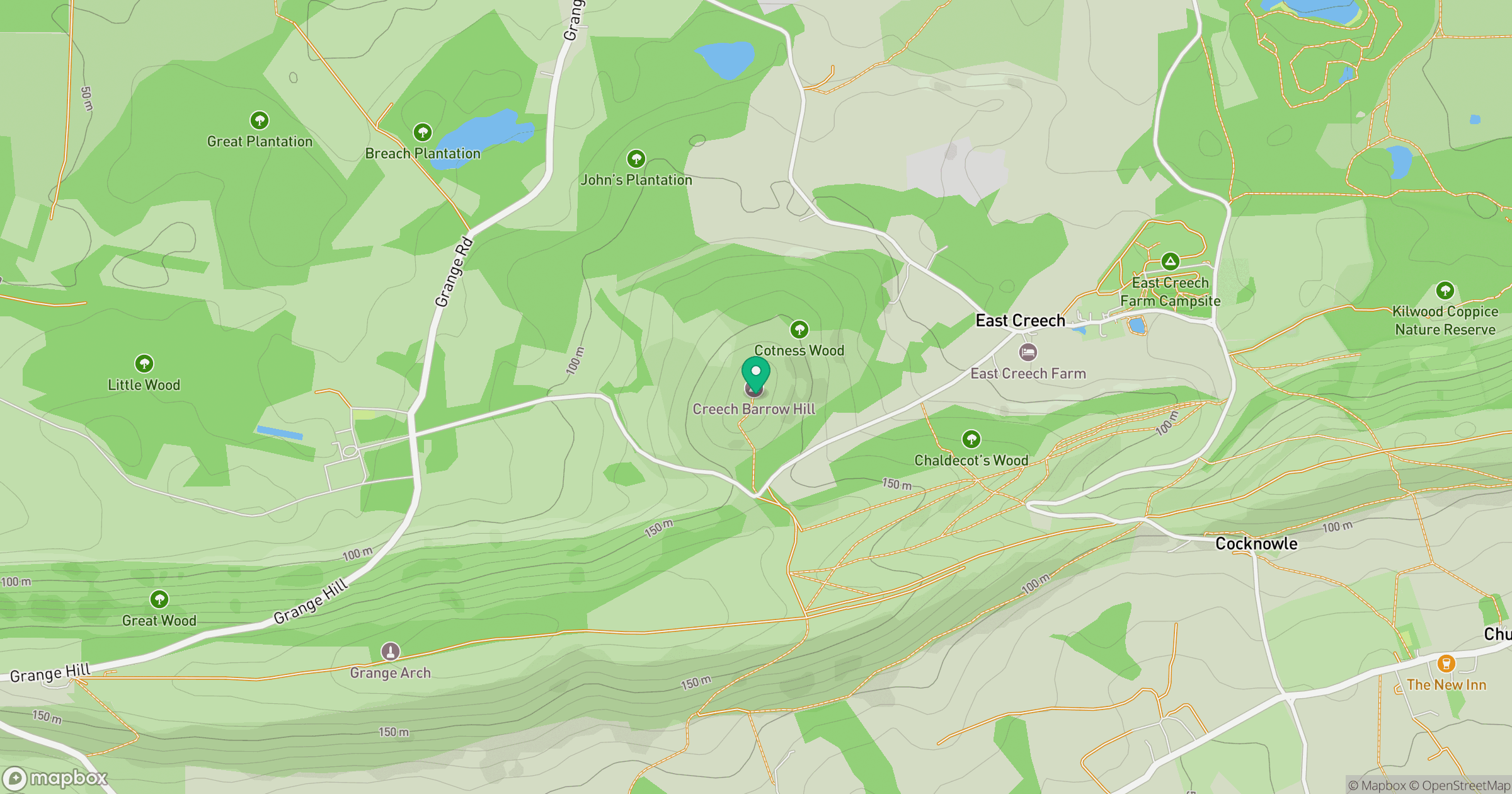 Creech Barrow Hill location map