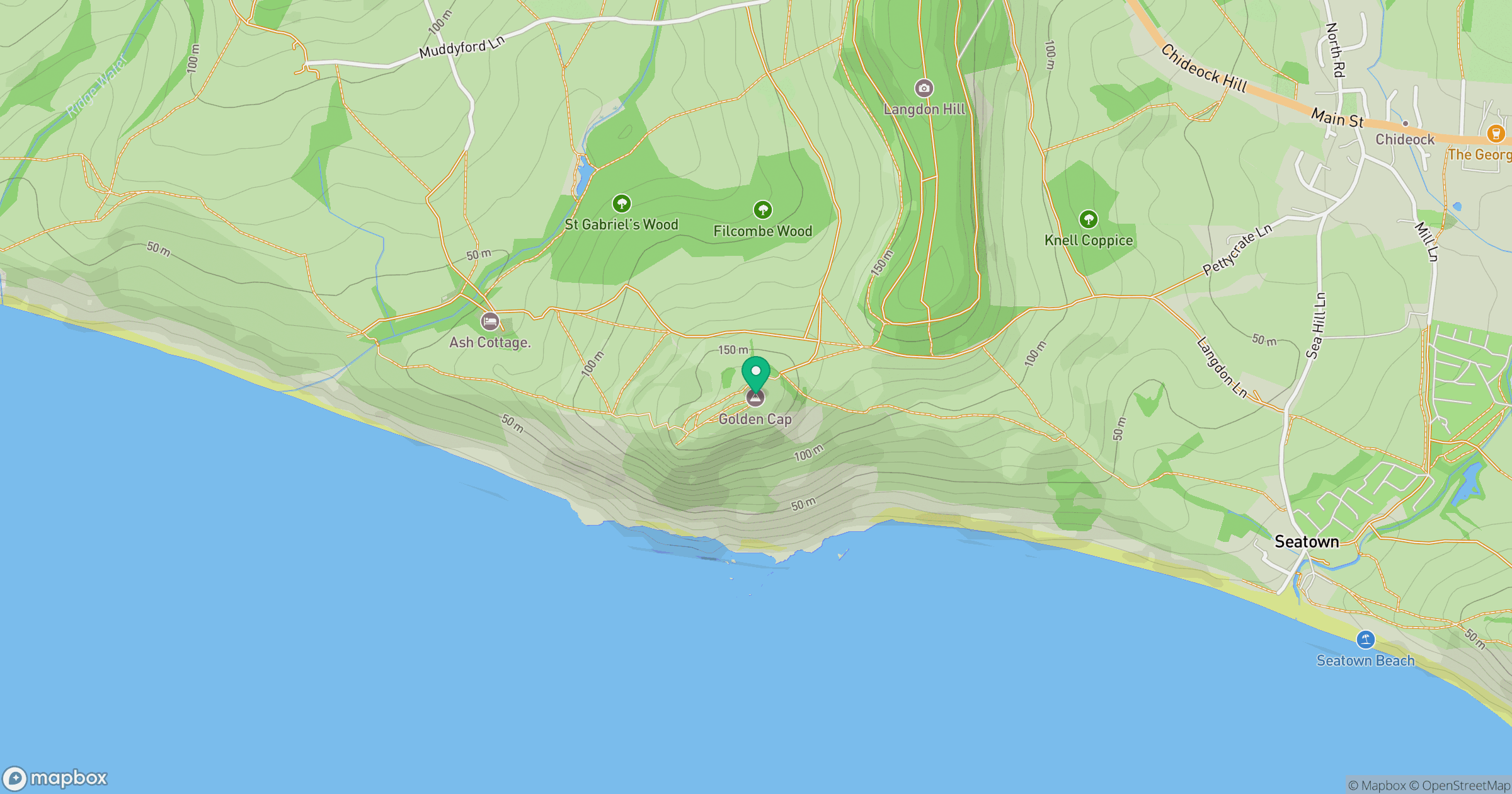 Golden Cap location map