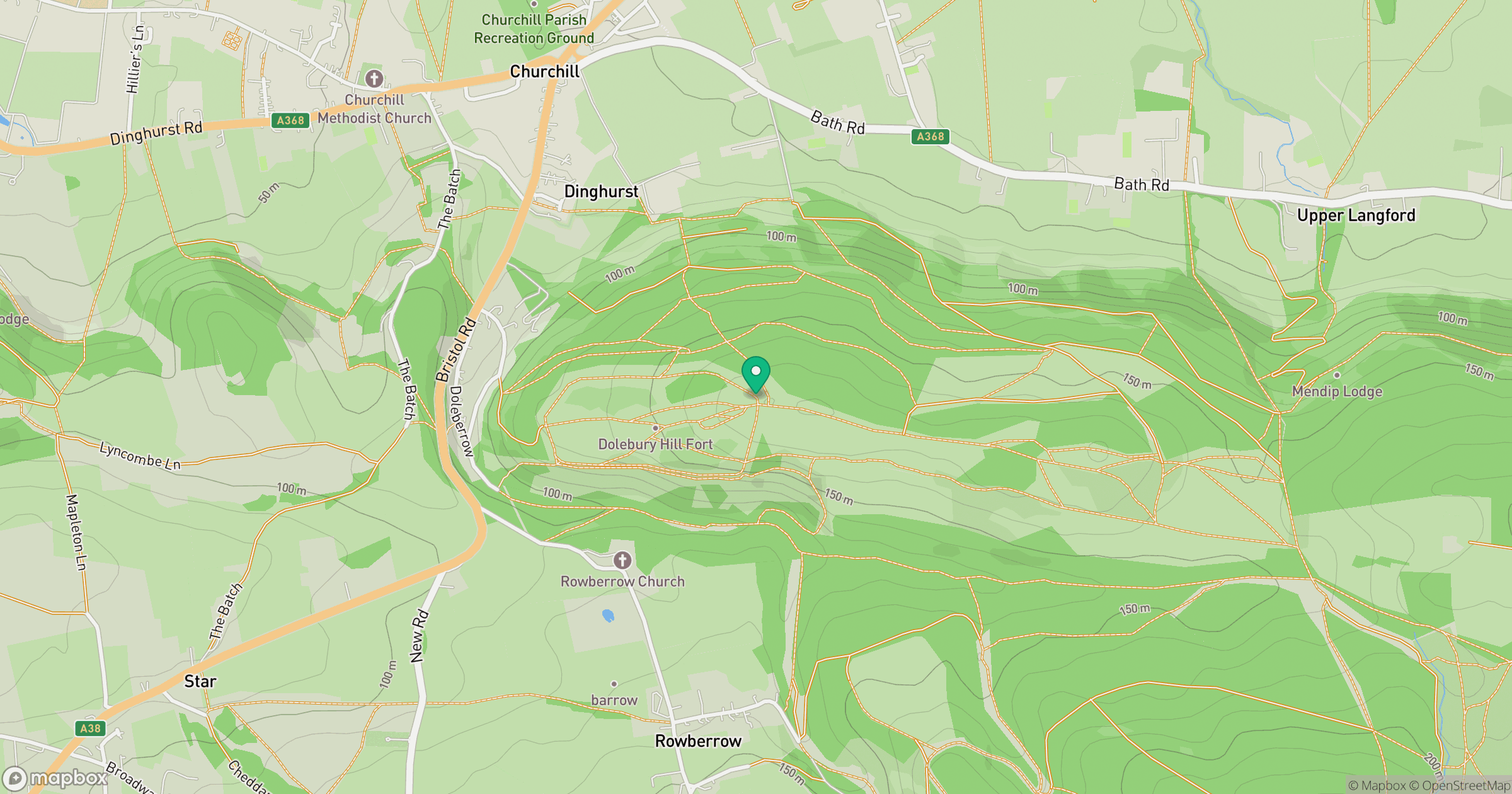 Dolebury Warren location map