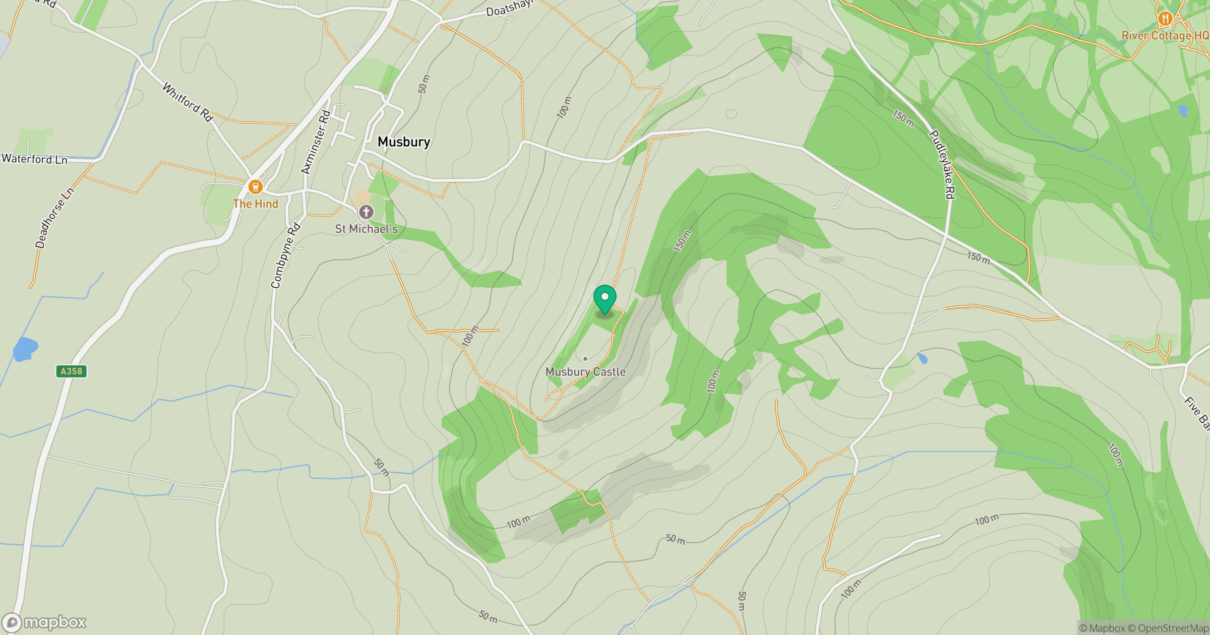 Musbury Castle location map
