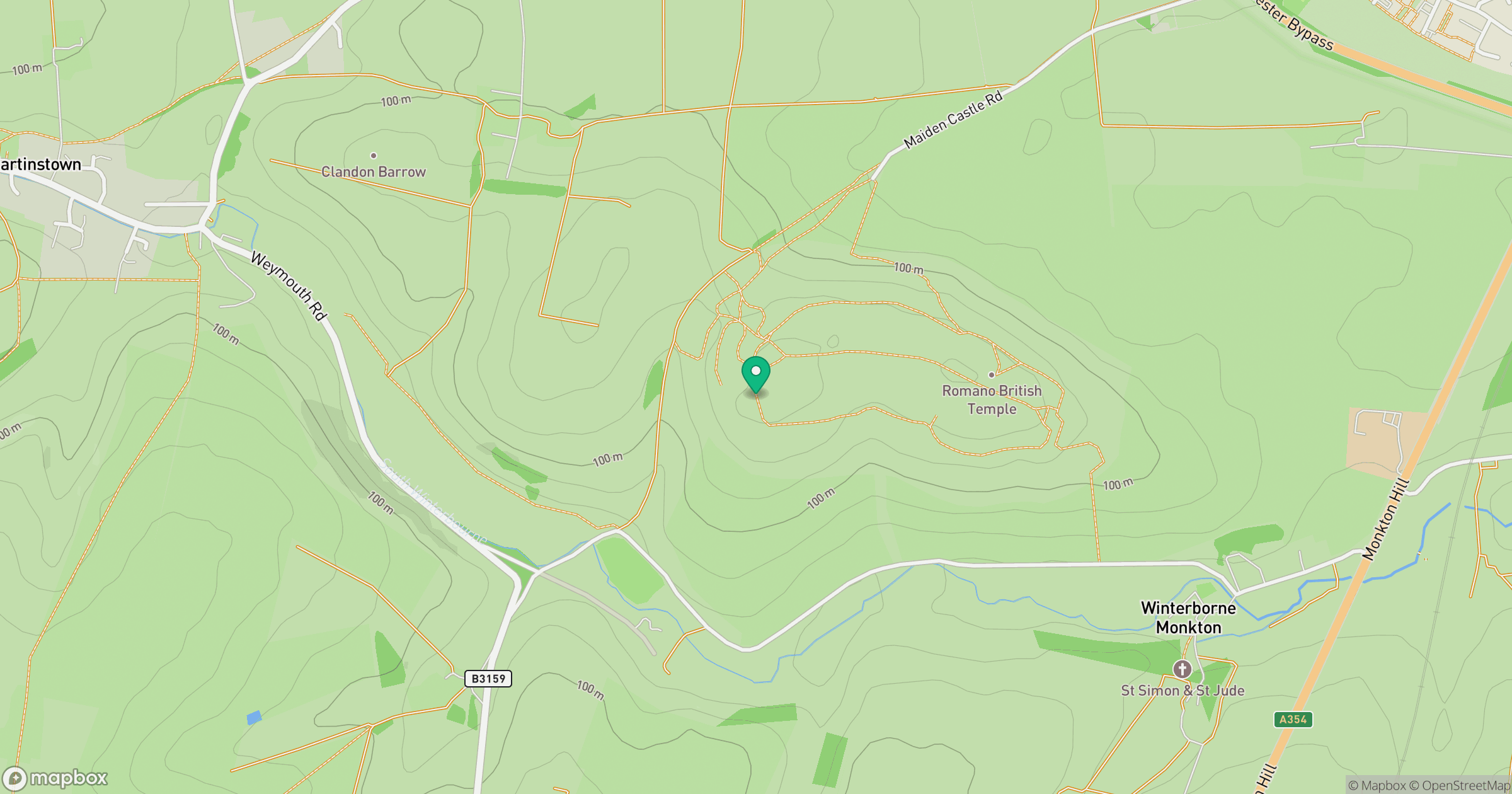 Maiden Castle location map
