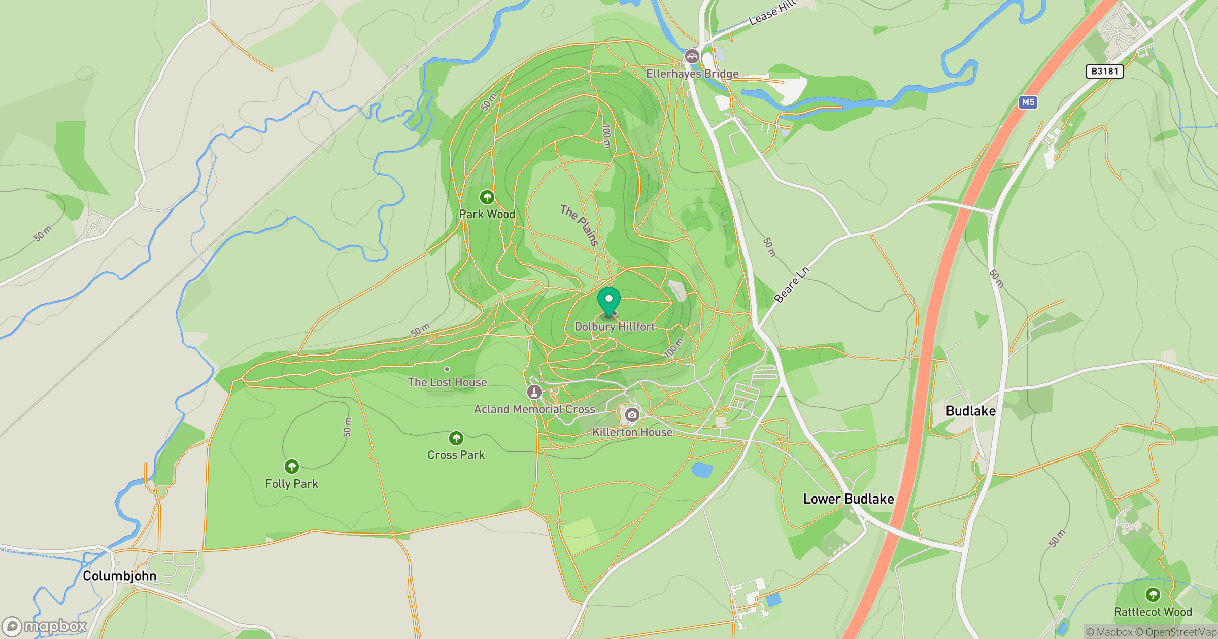 Killerton Park location map