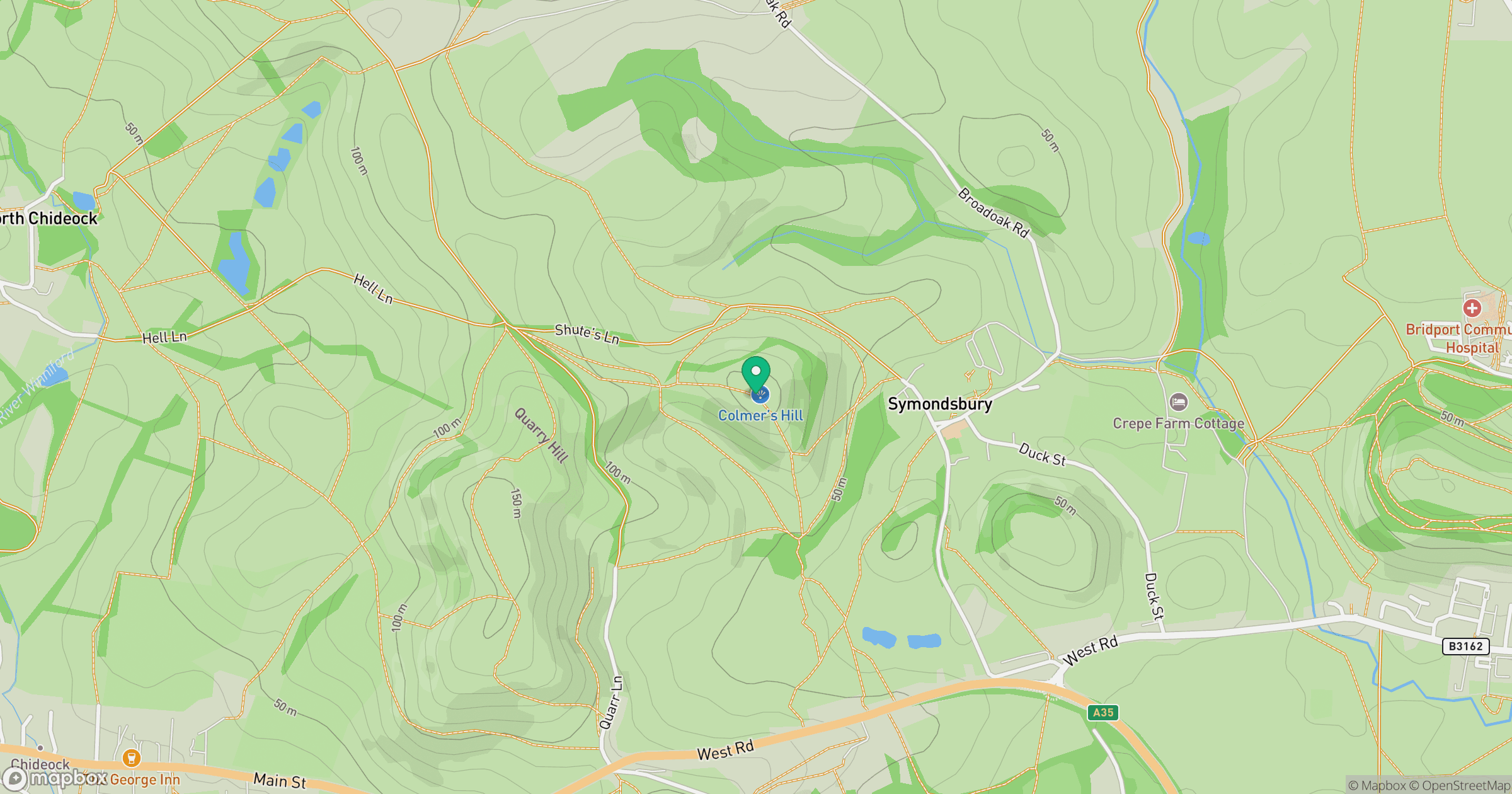 Colmer's Hill location map