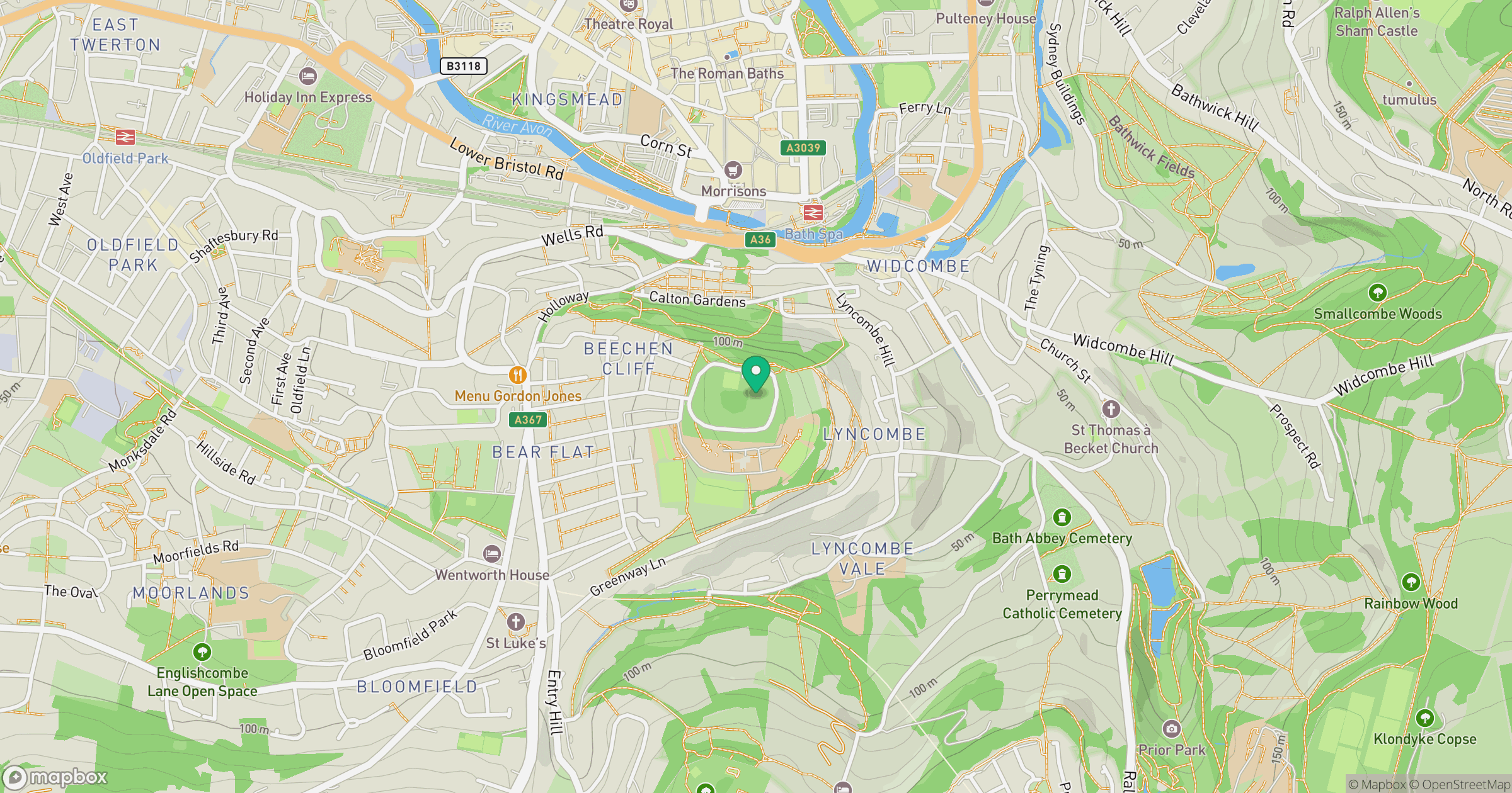 Lyncombe Hill location map