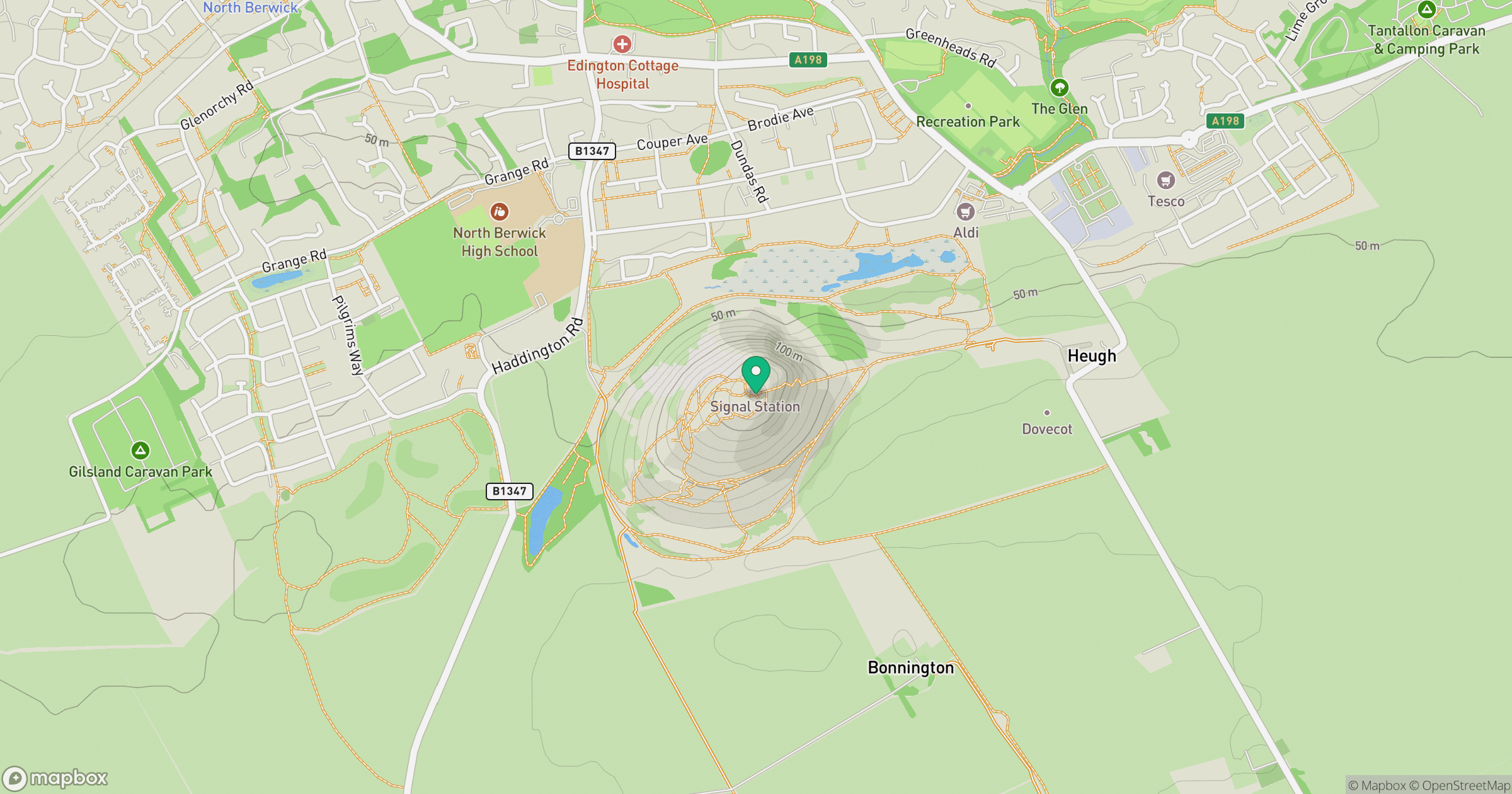 North Berwick Law location map