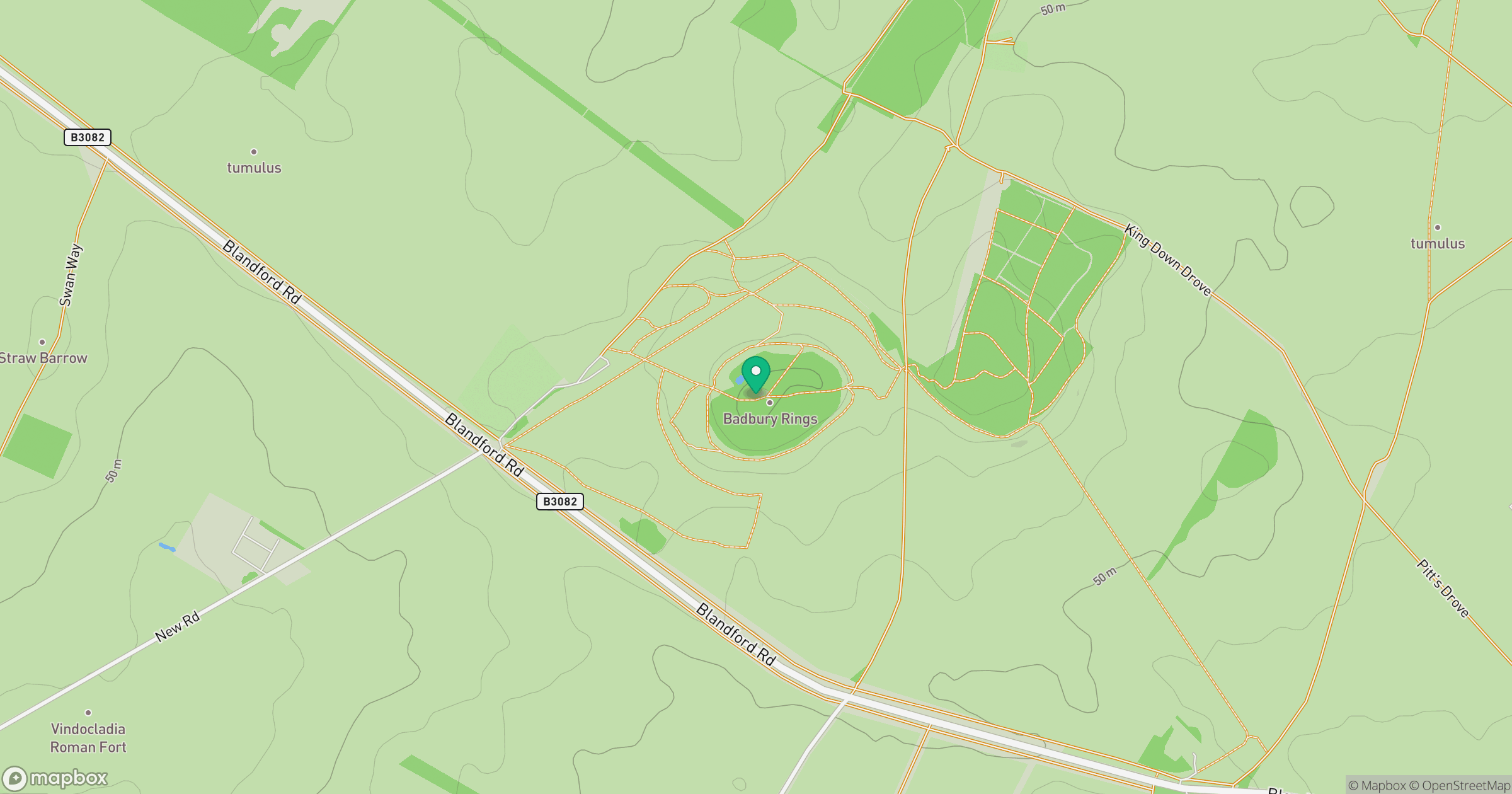 Badbury Rings location map