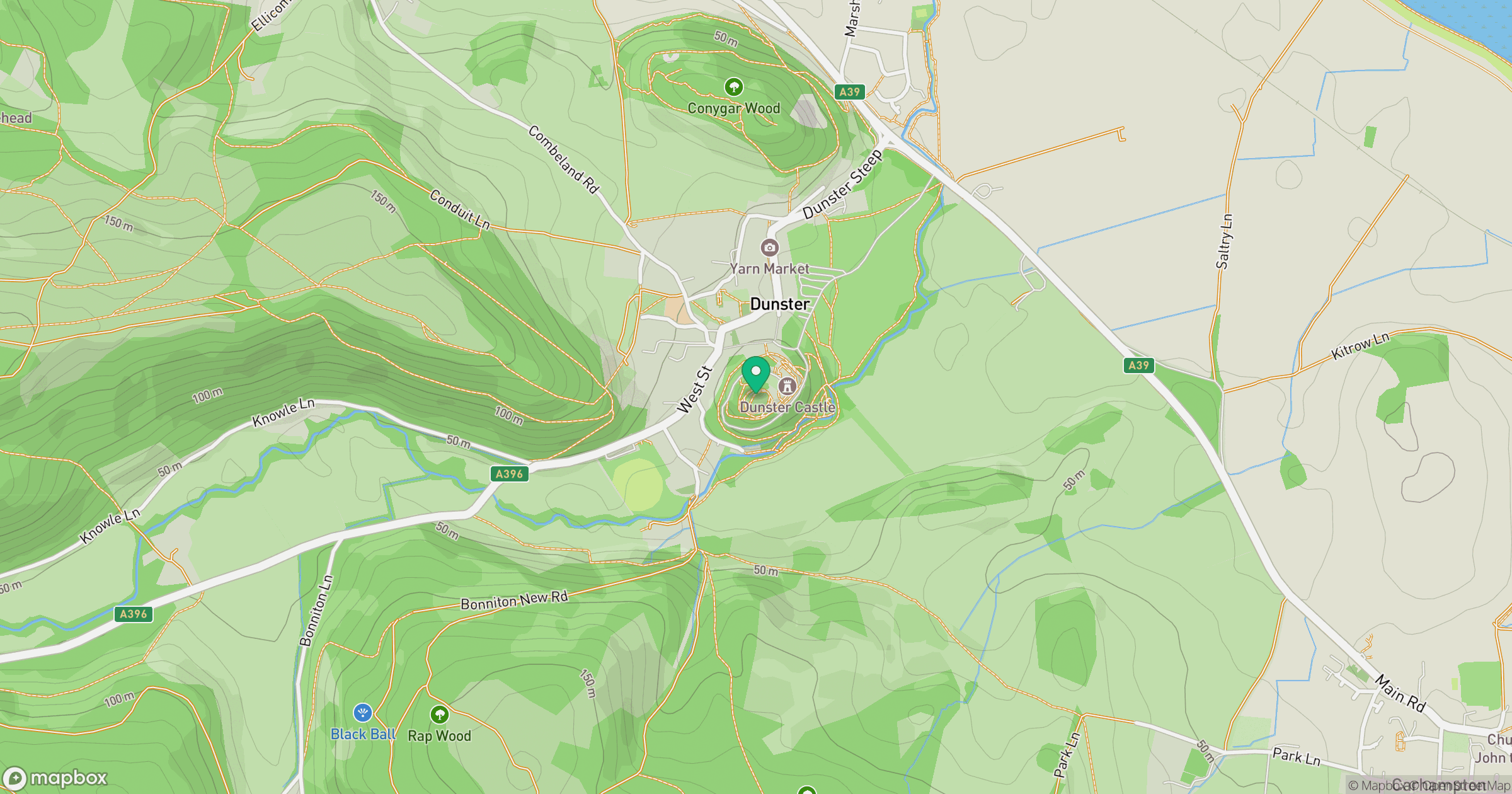 Dunster Castle location map