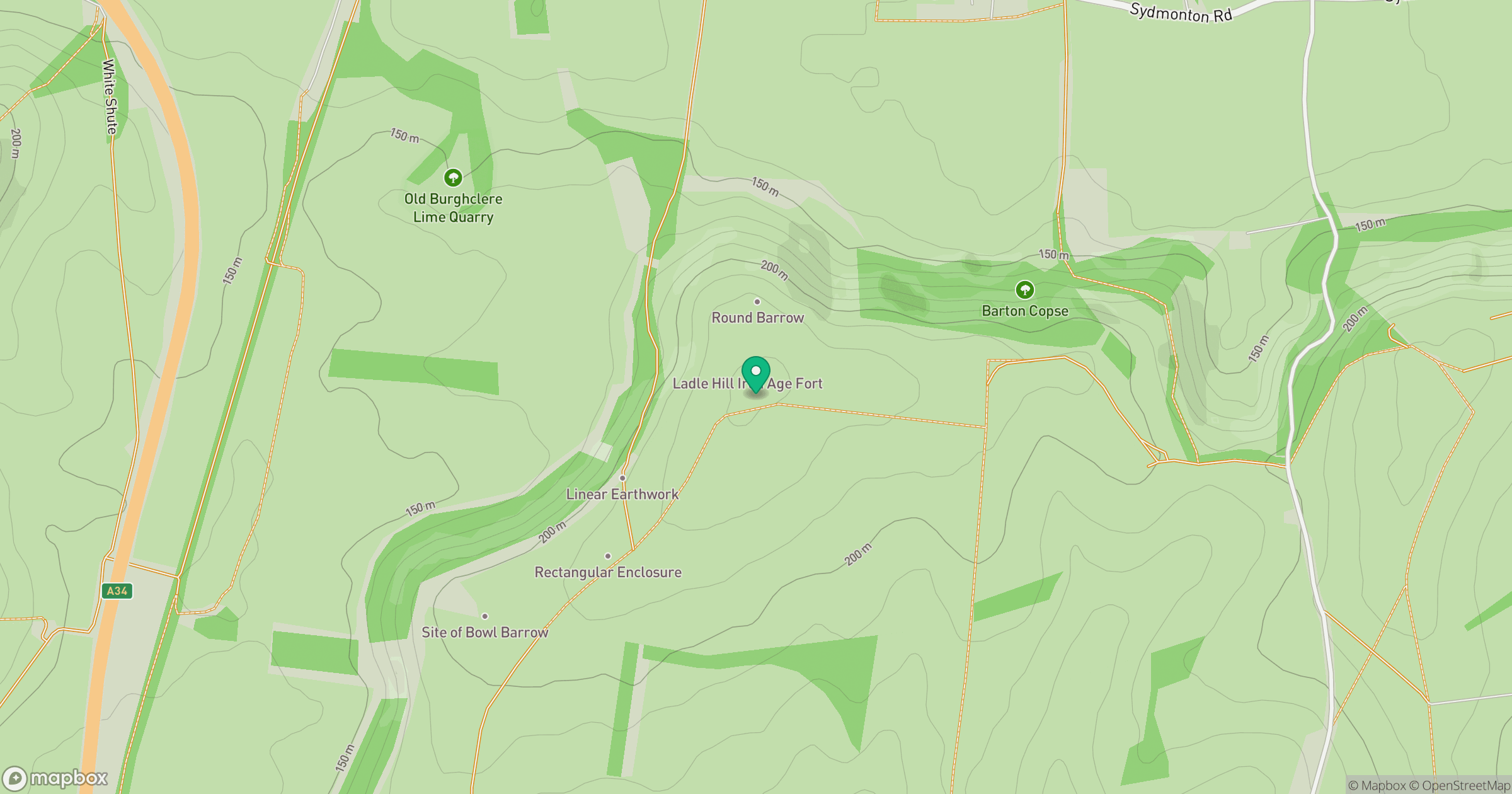 Ladle Hill location map