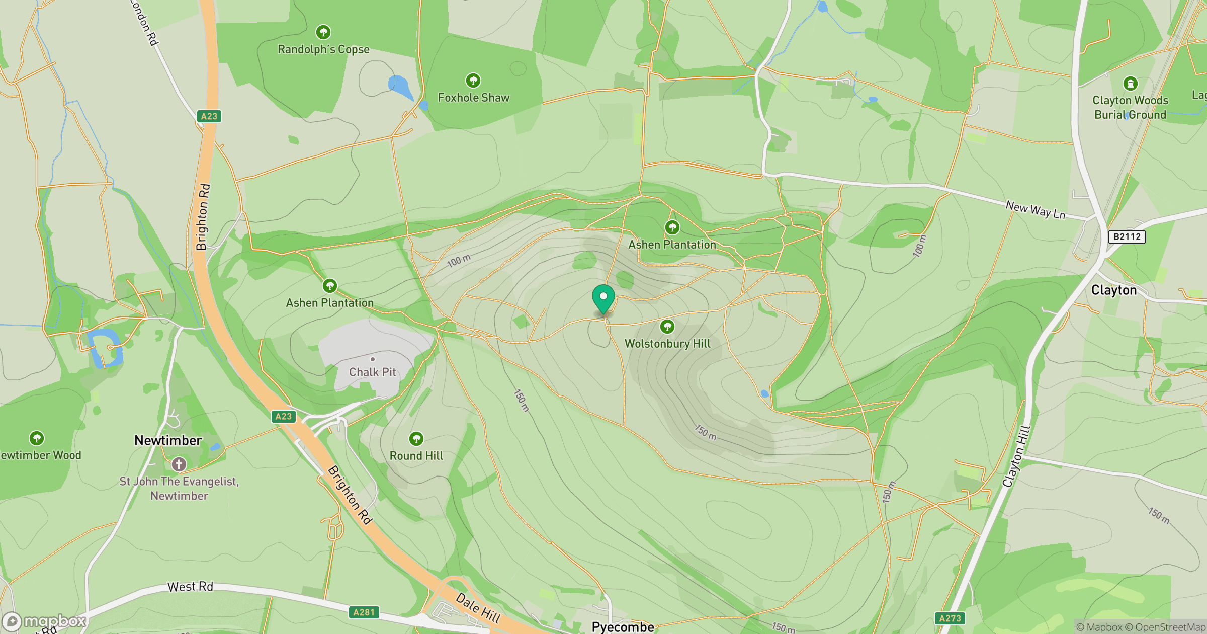 Wolstonbury Hill location map