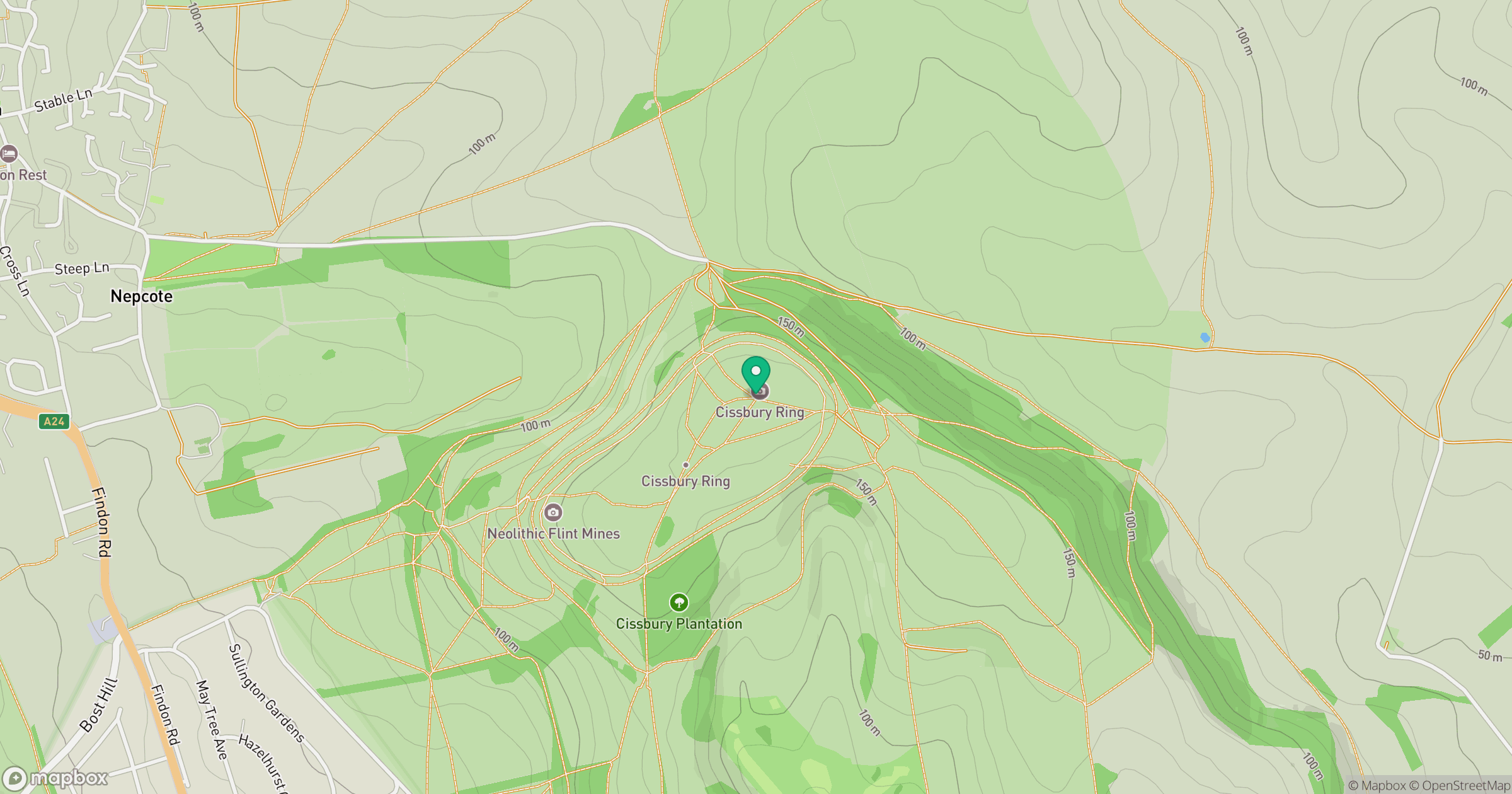 Cissbury Ring location map