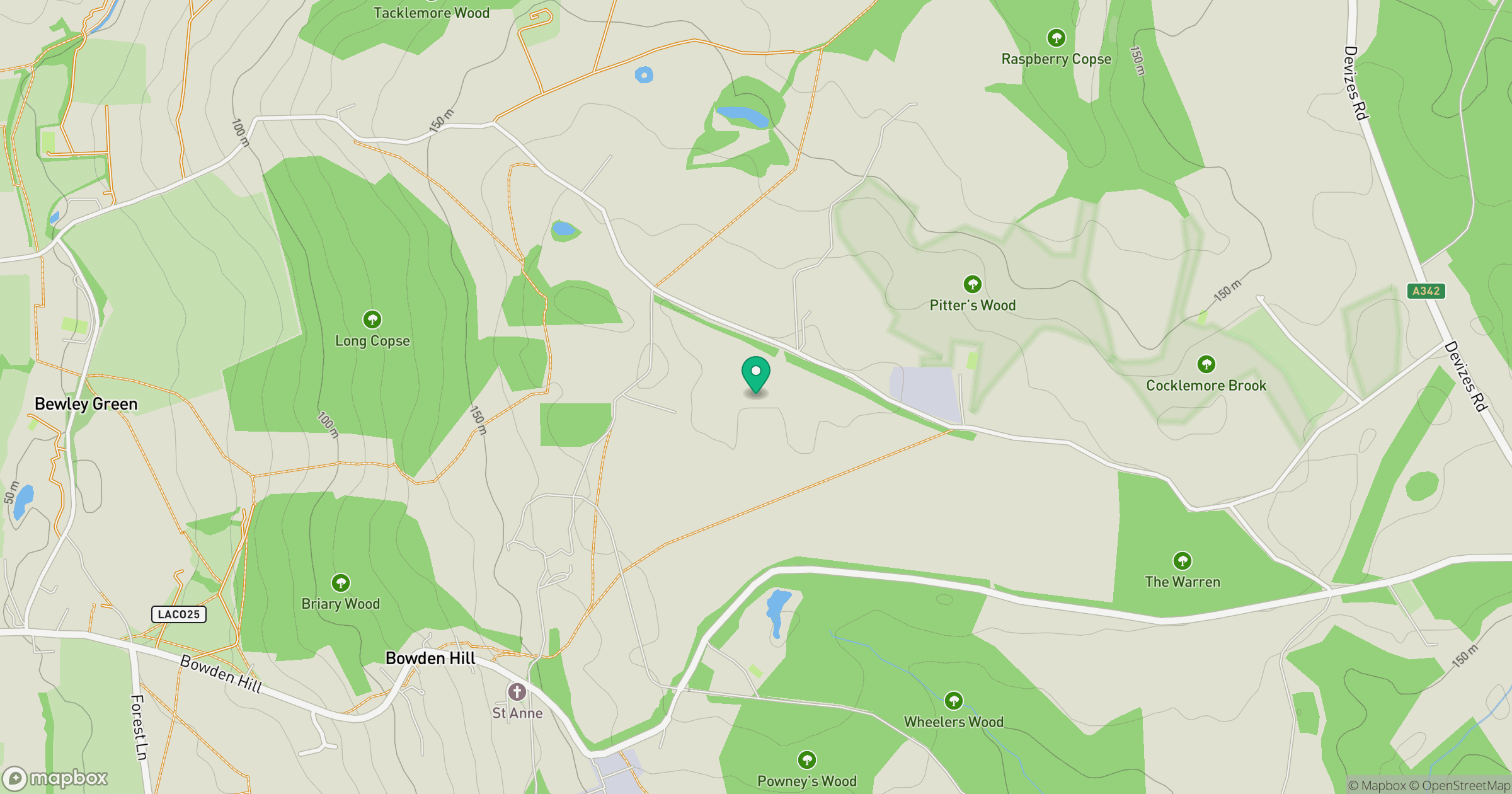 Bowden Hill location map