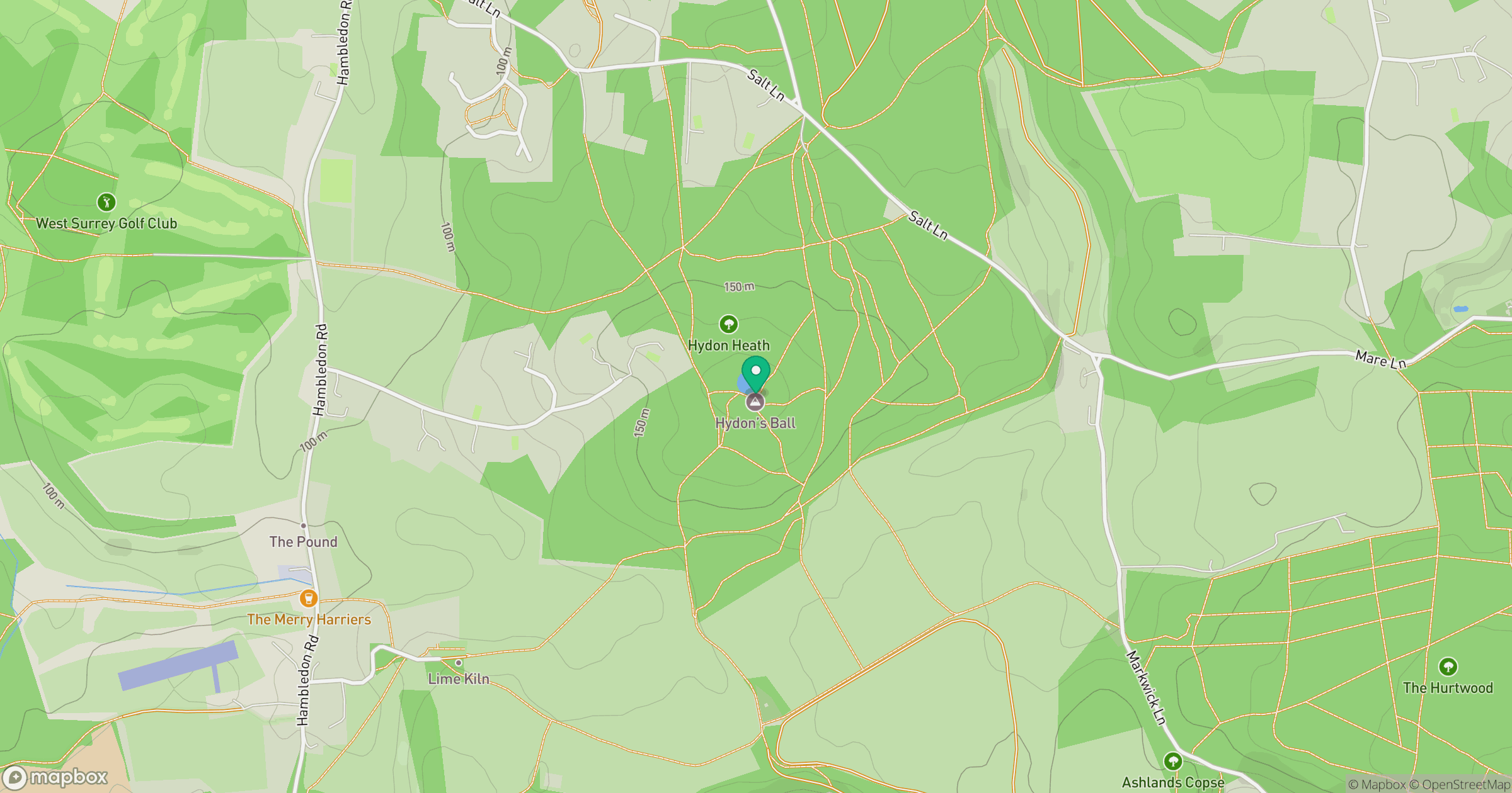 Hydon's Ball location map