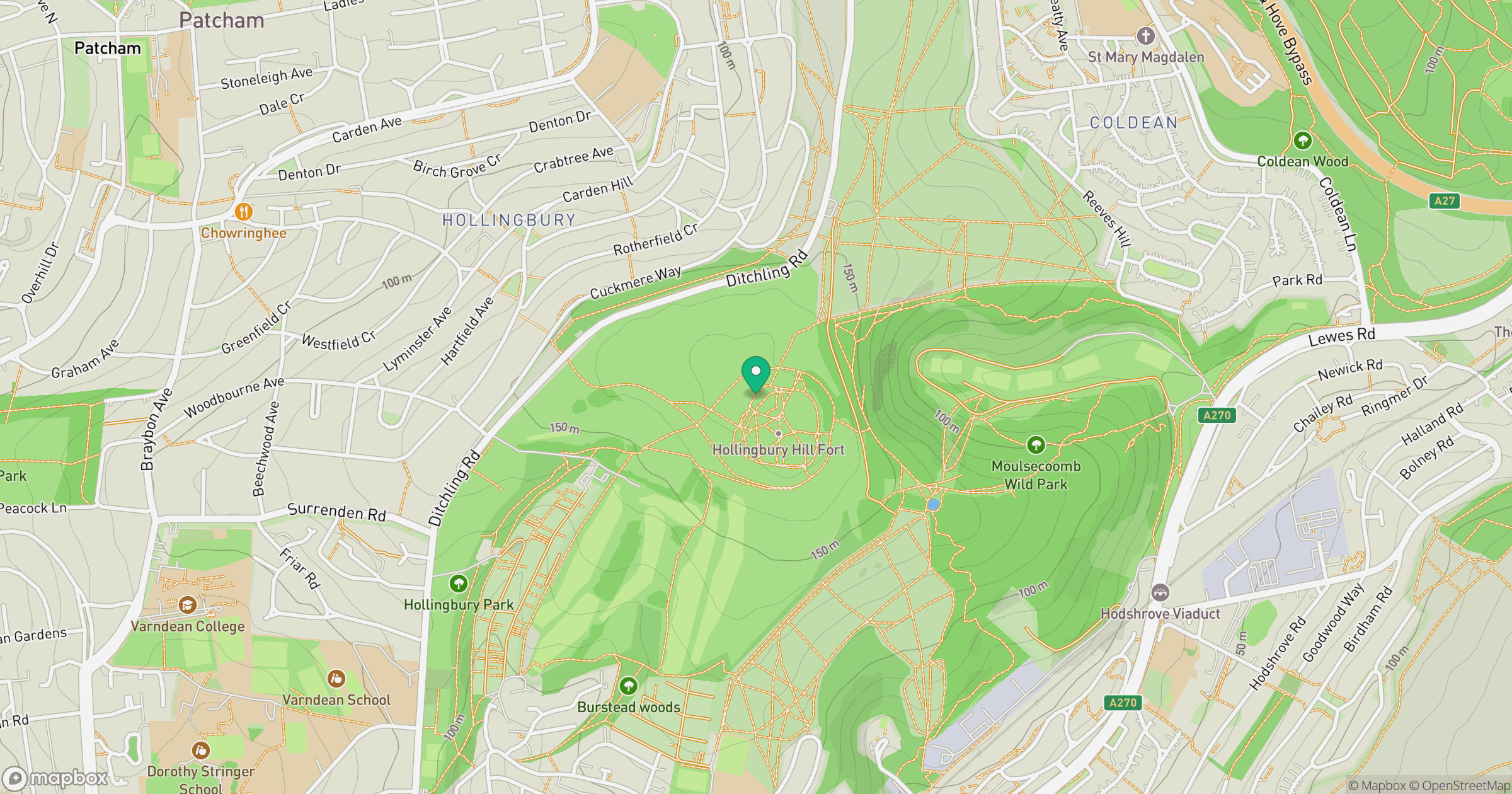 Hollingbury Castle location map