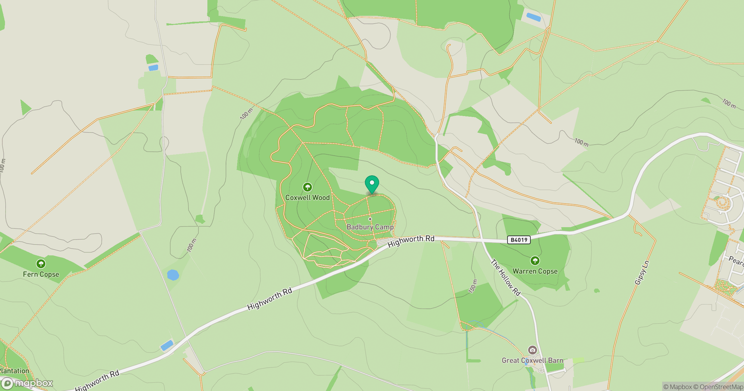 Badbury Hill location map