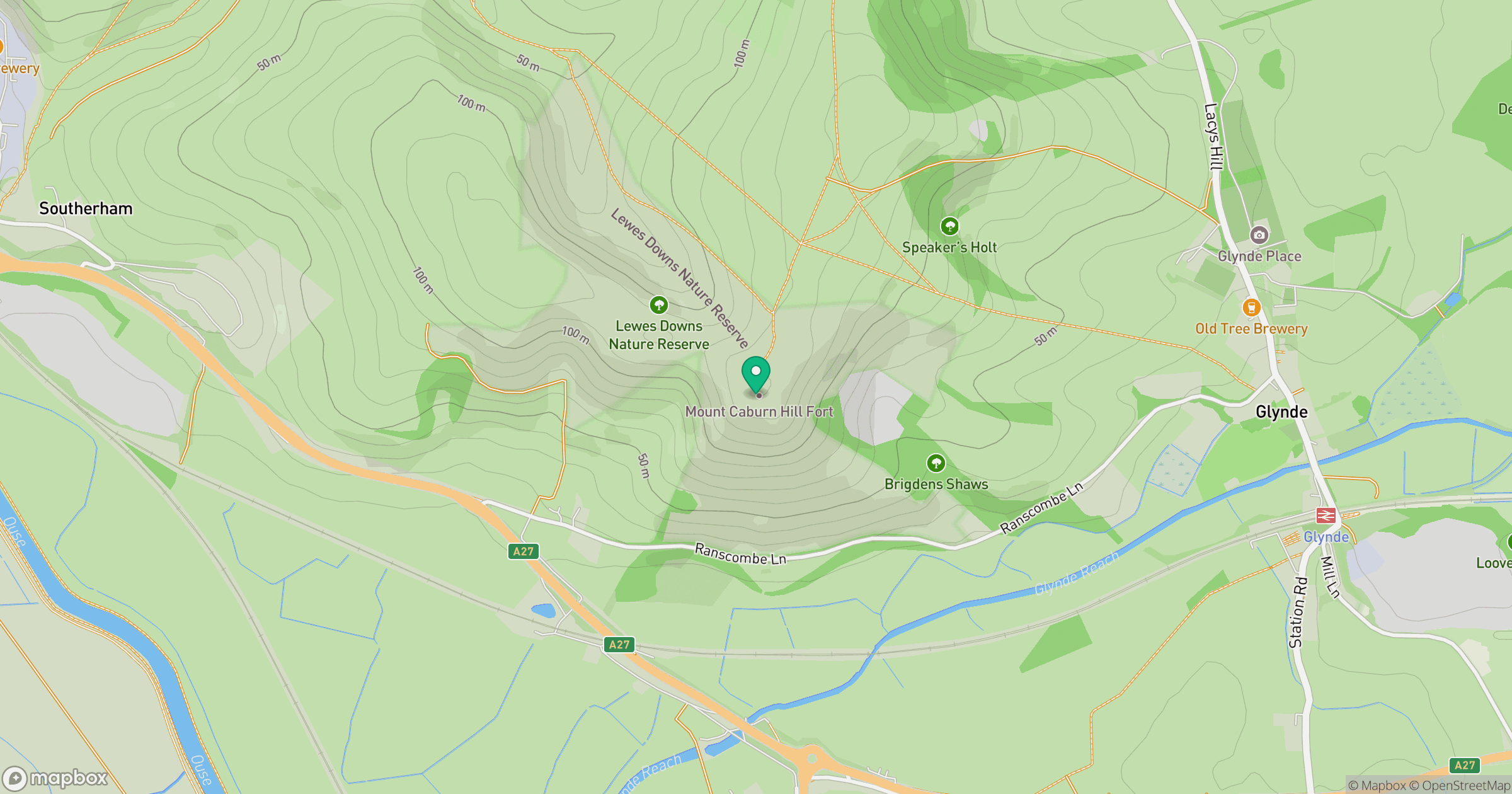 Mount Caburn location map