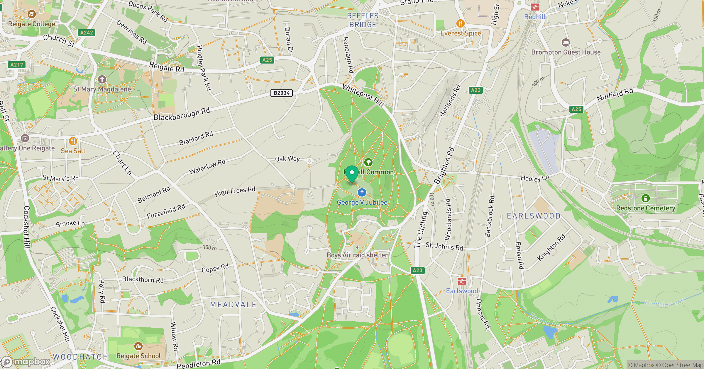 Redhill Common location map