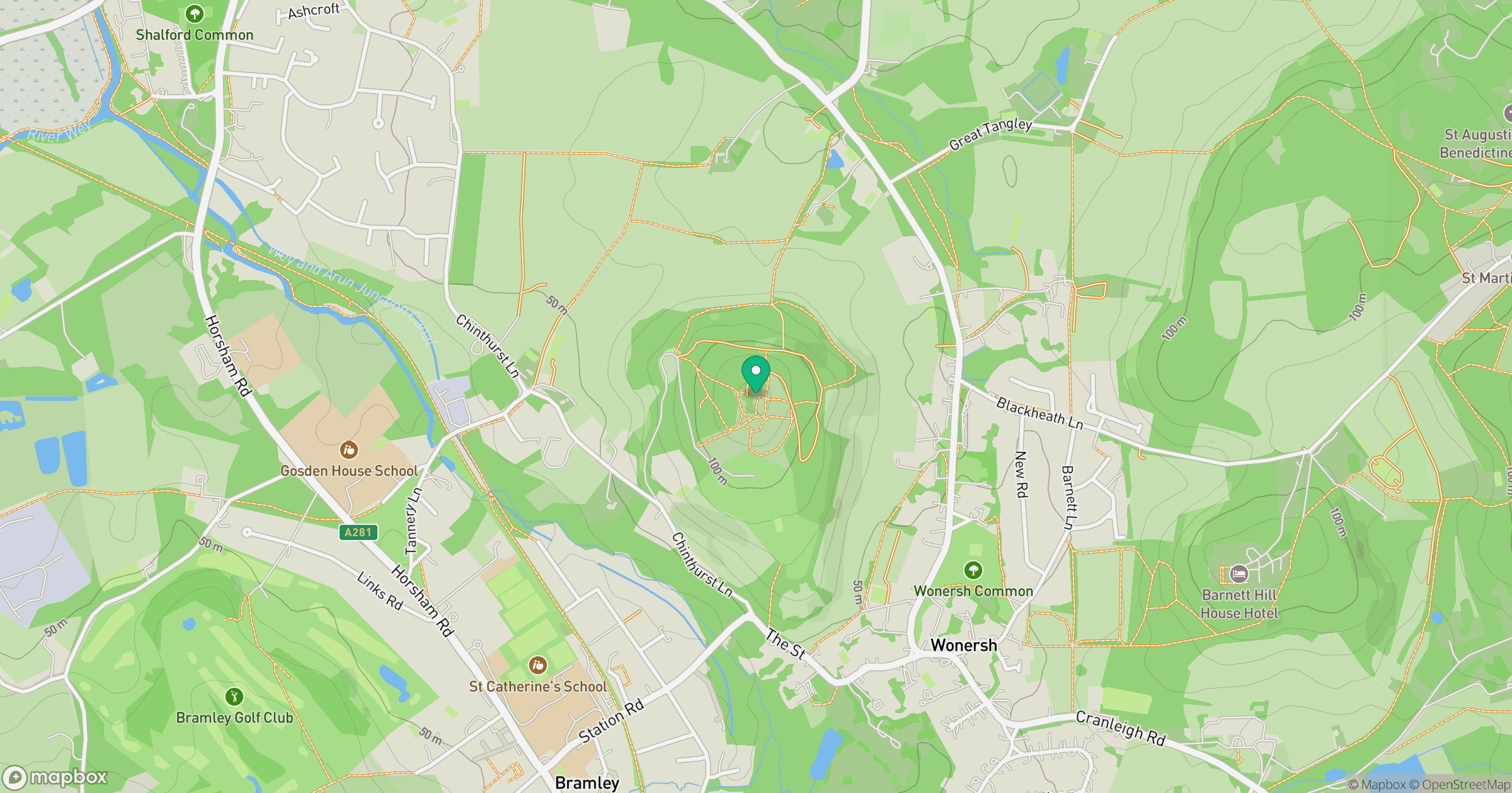 Chinthurst Hill location map