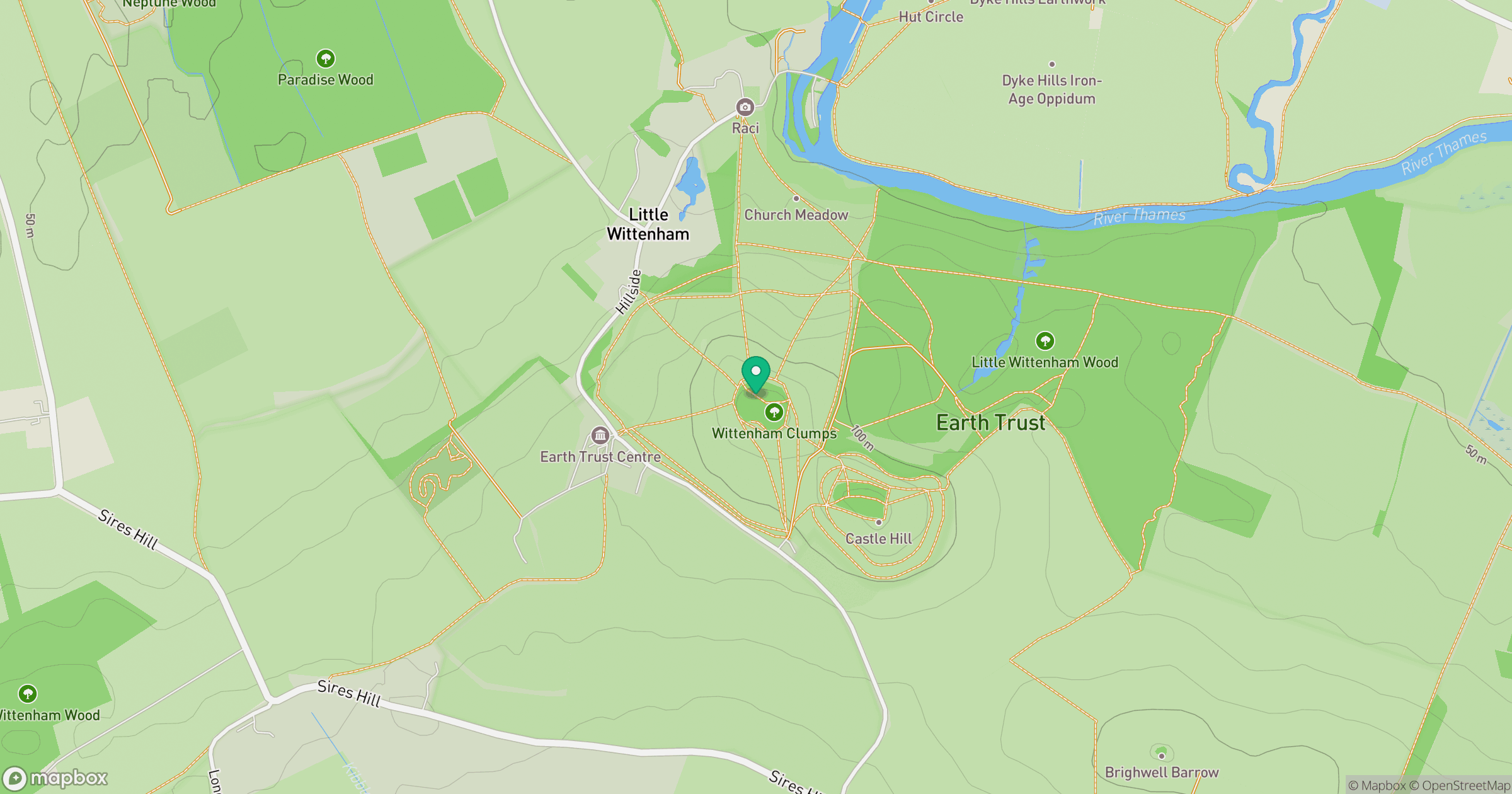 Wittenham Clumps location map