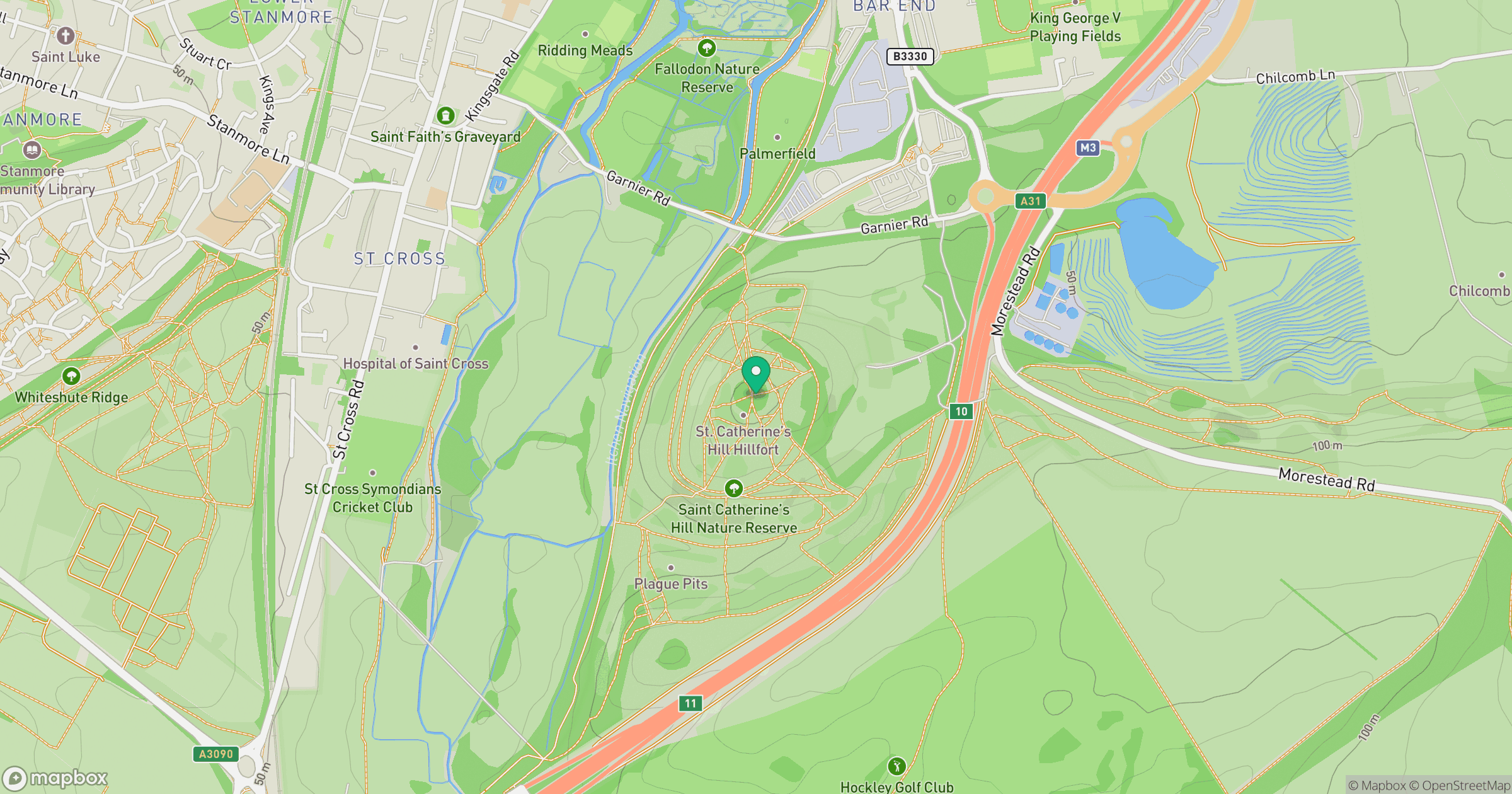 St Catherine's Hill location map