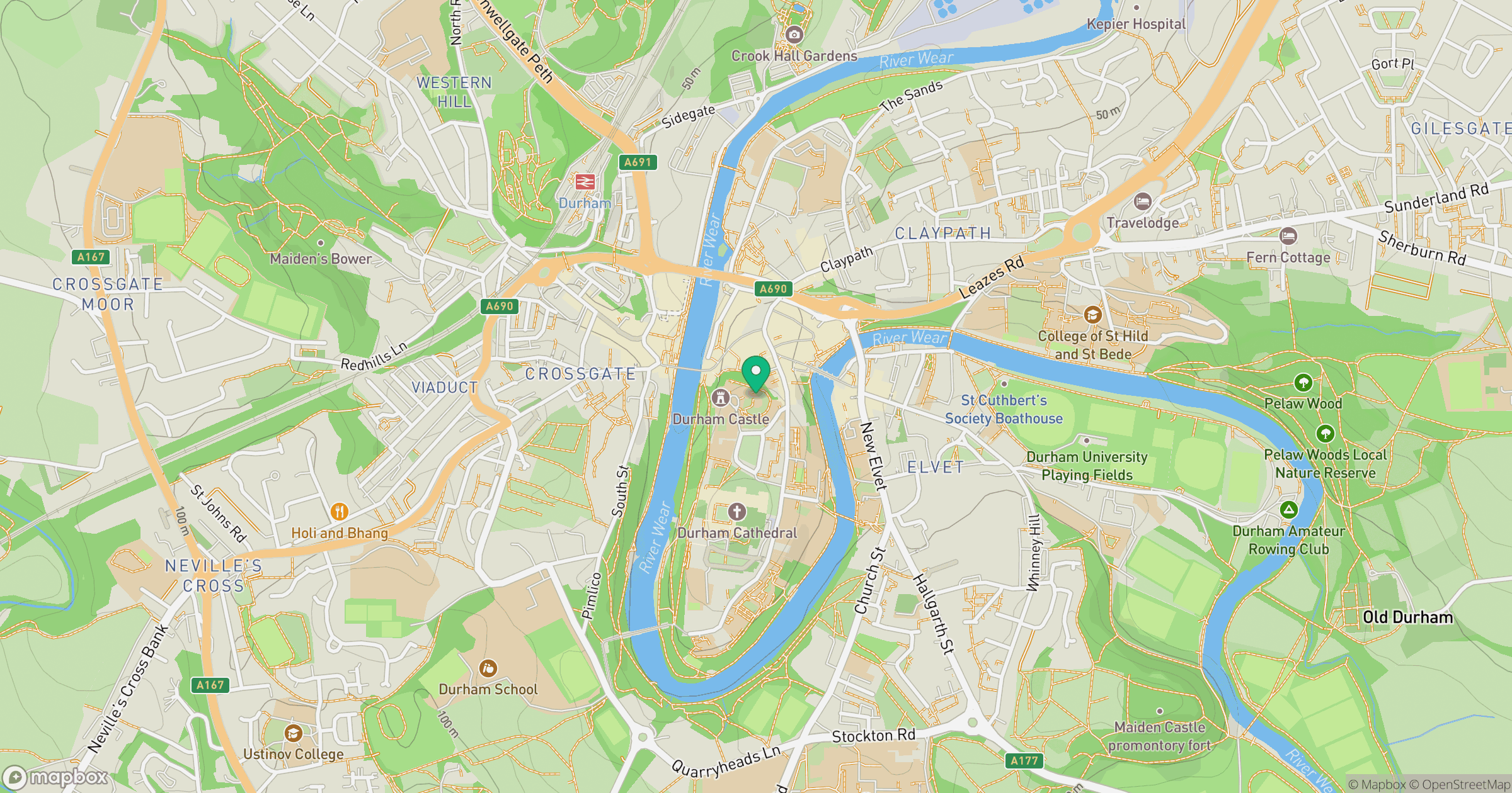 Durham Castle location map