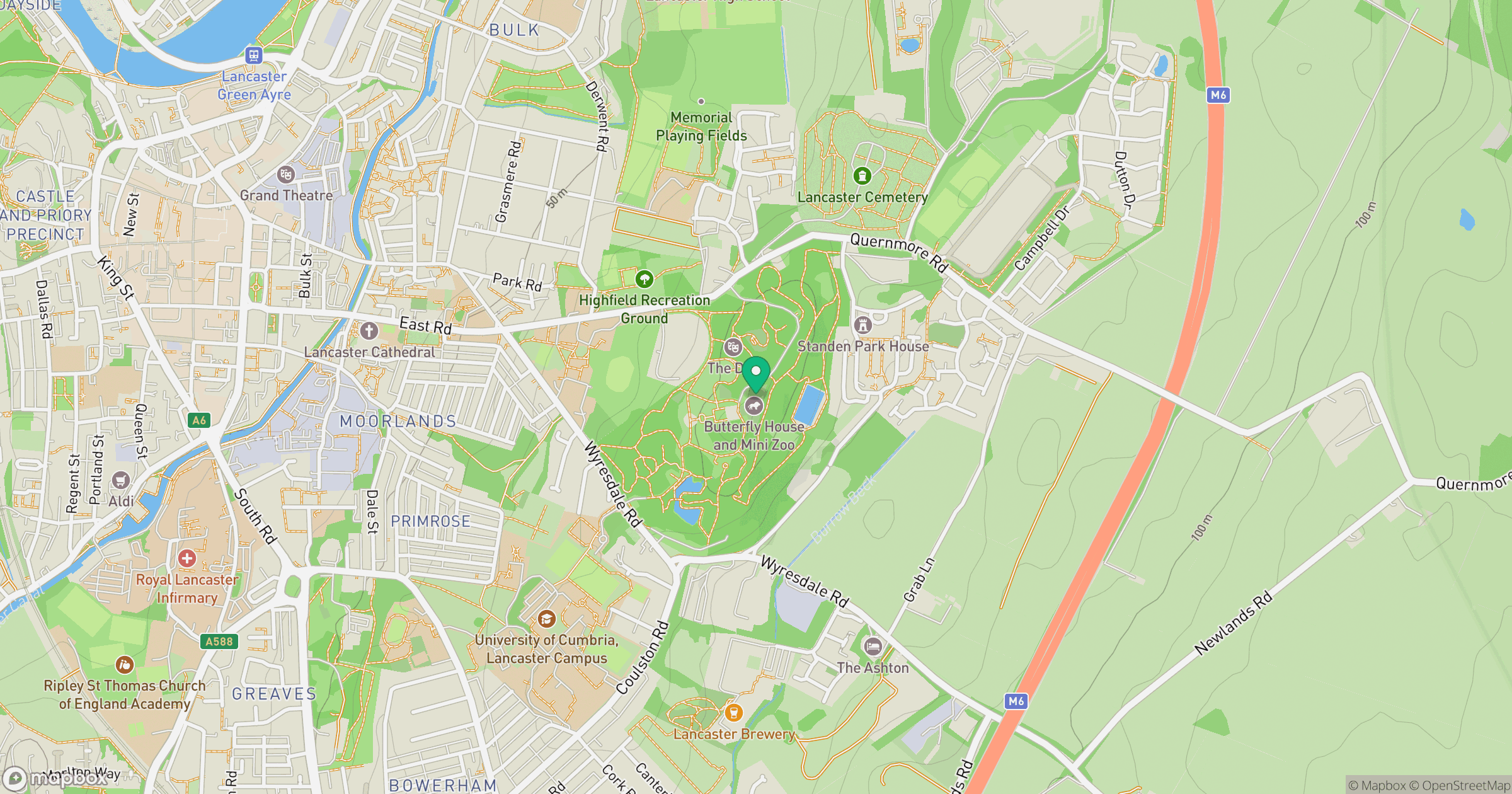 Williamson Park location map