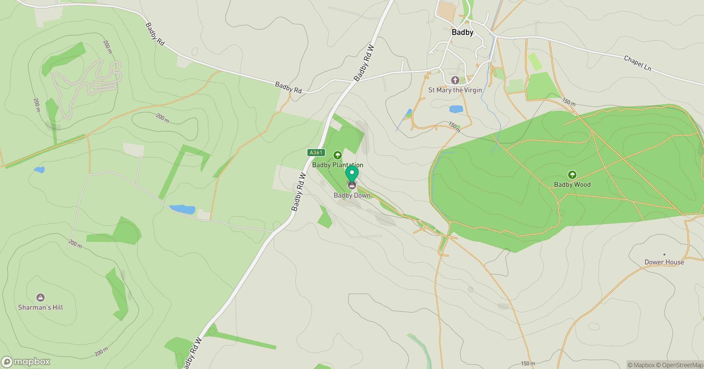 Badby Down location map