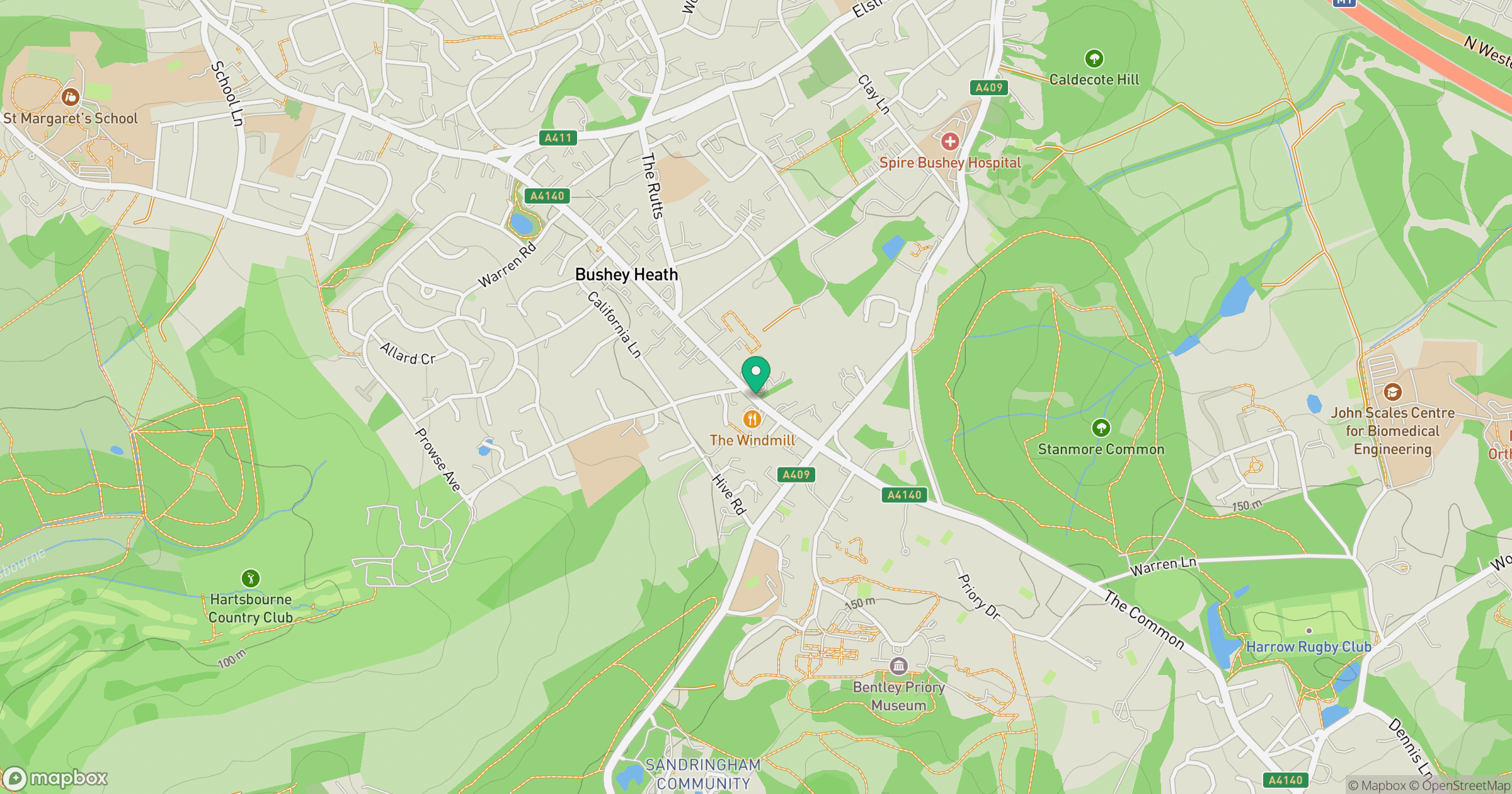 Bushey Heath location map