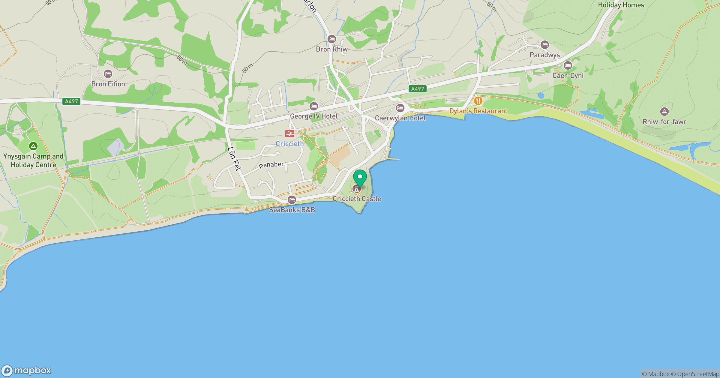 Criccieth Castle location map
