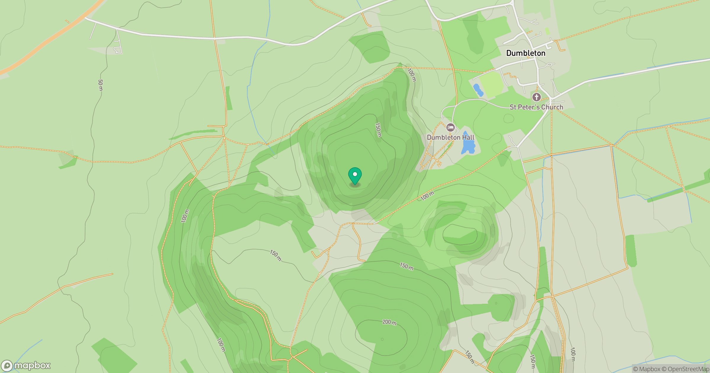 Dumbleton Hill location map