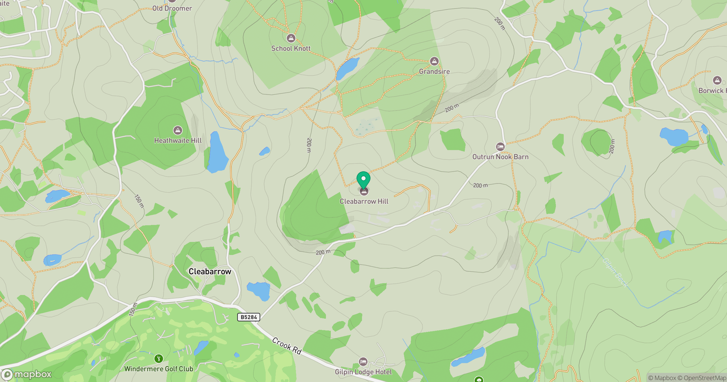 Cleabarrow Hill location map