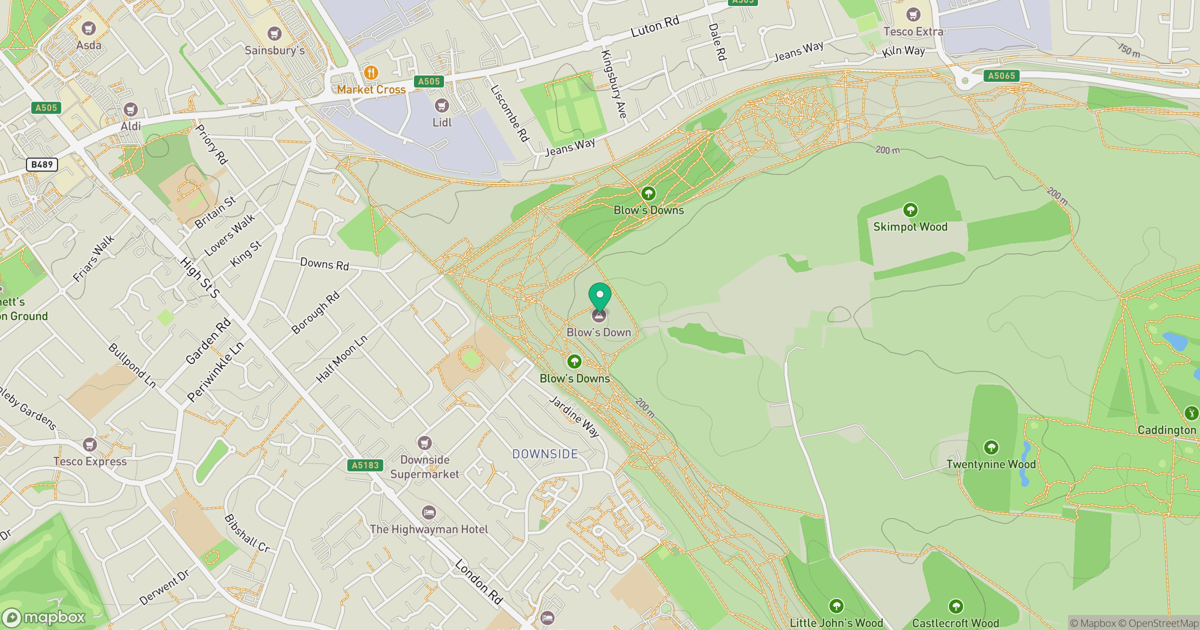 Blow's Down location map