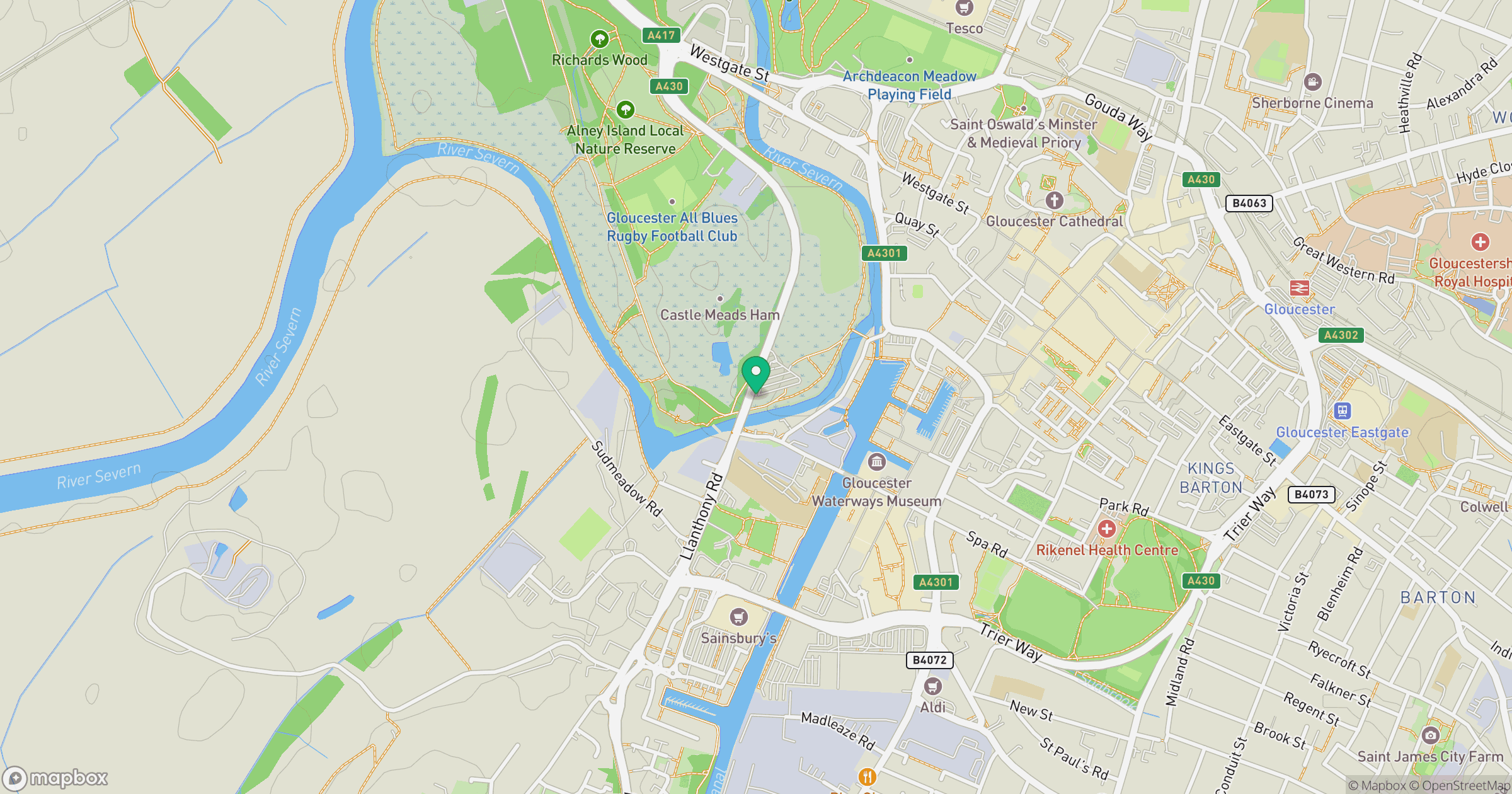 Alney Island location map