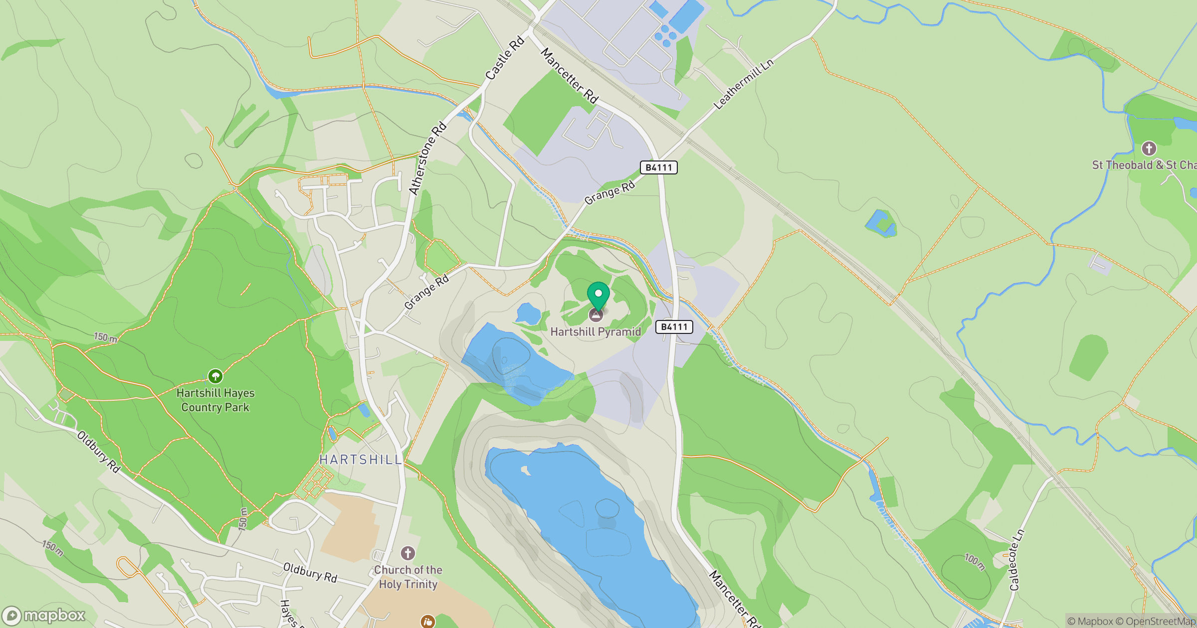 Hartshill Pyramid location map