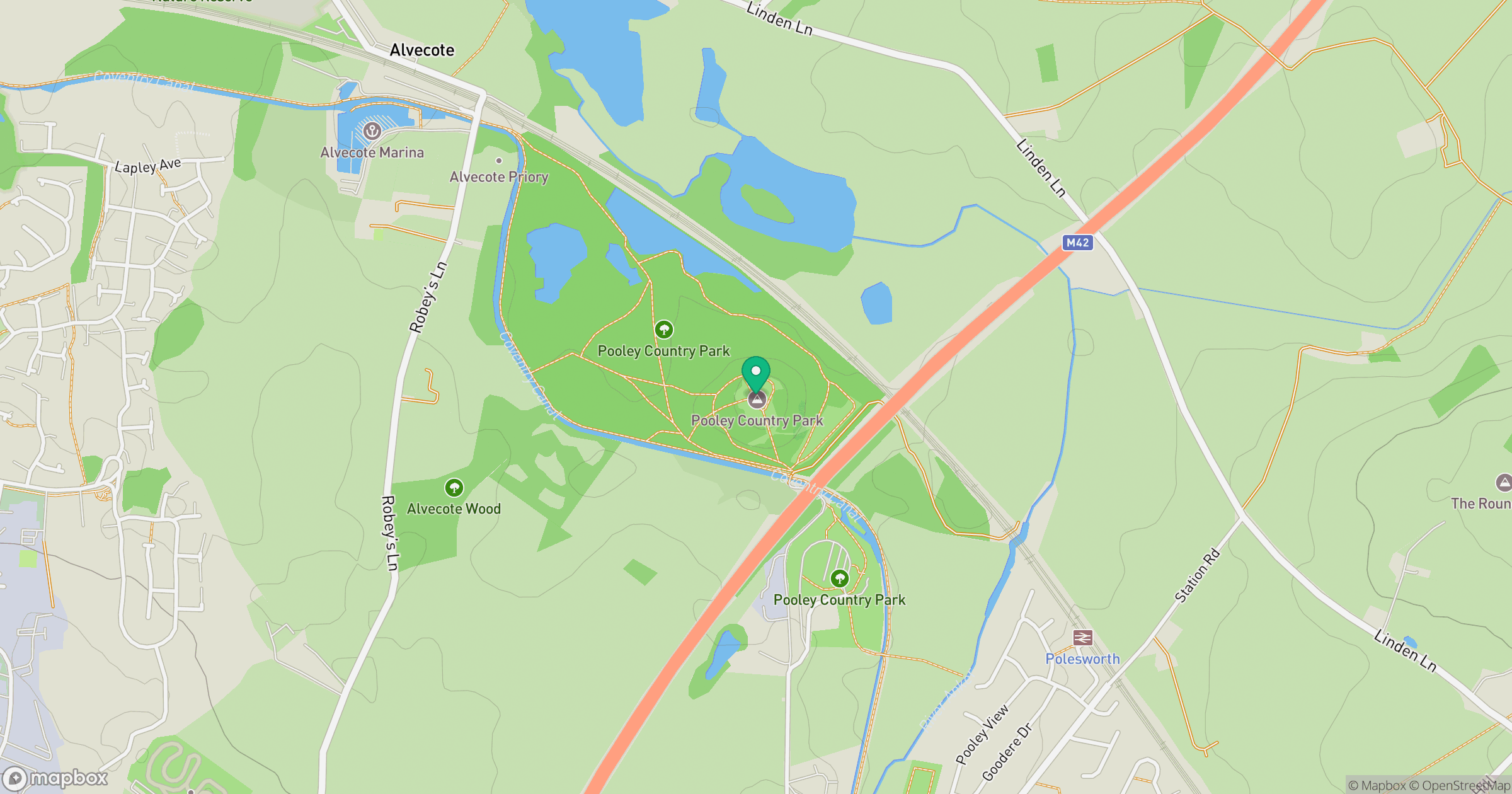 Pooley Country Park location map