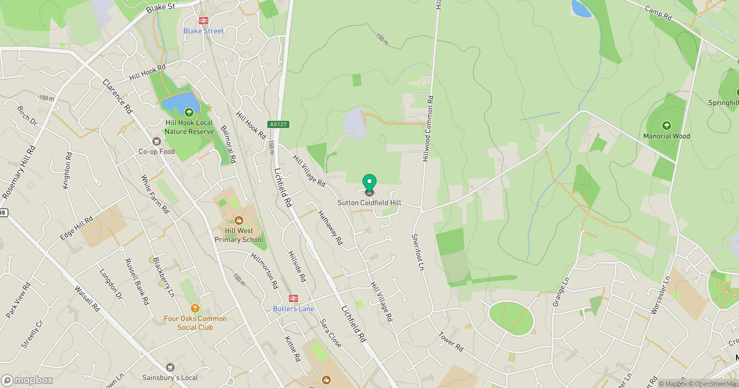 Sutton Coldfield Hill location map