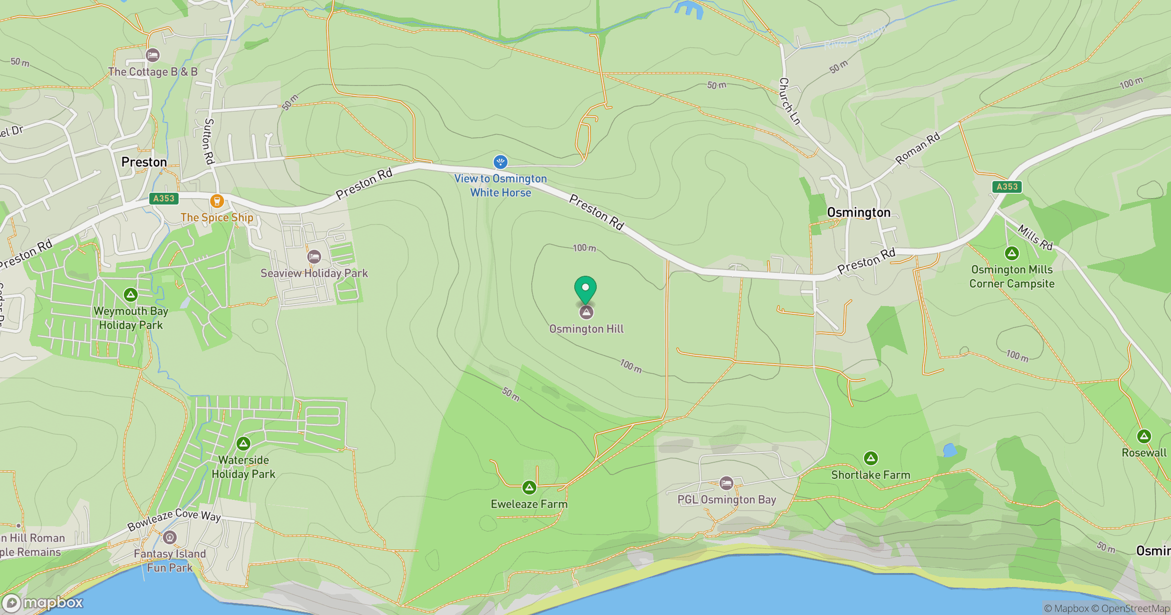 Osmington Hill location map