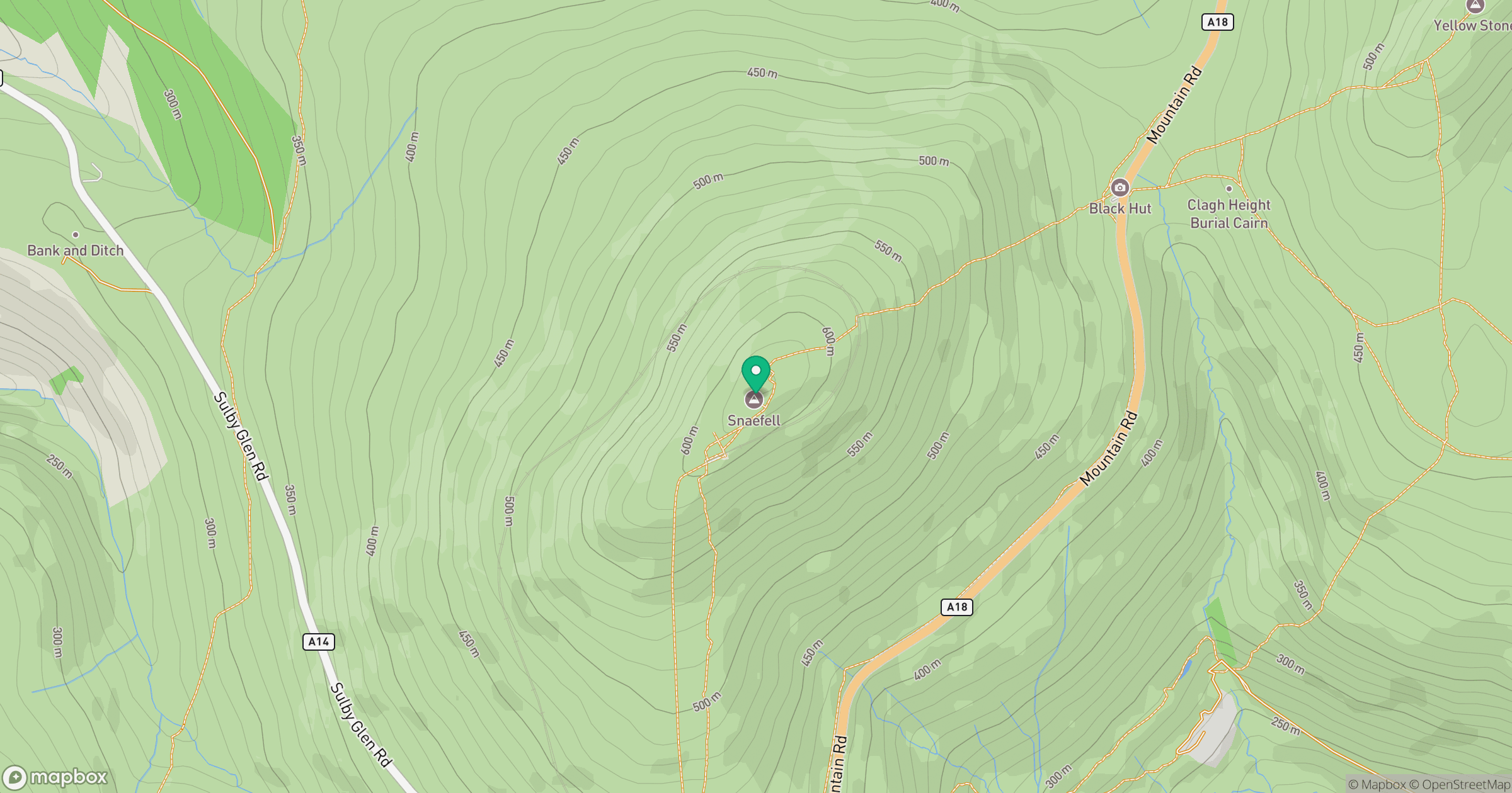 Snaefell location map