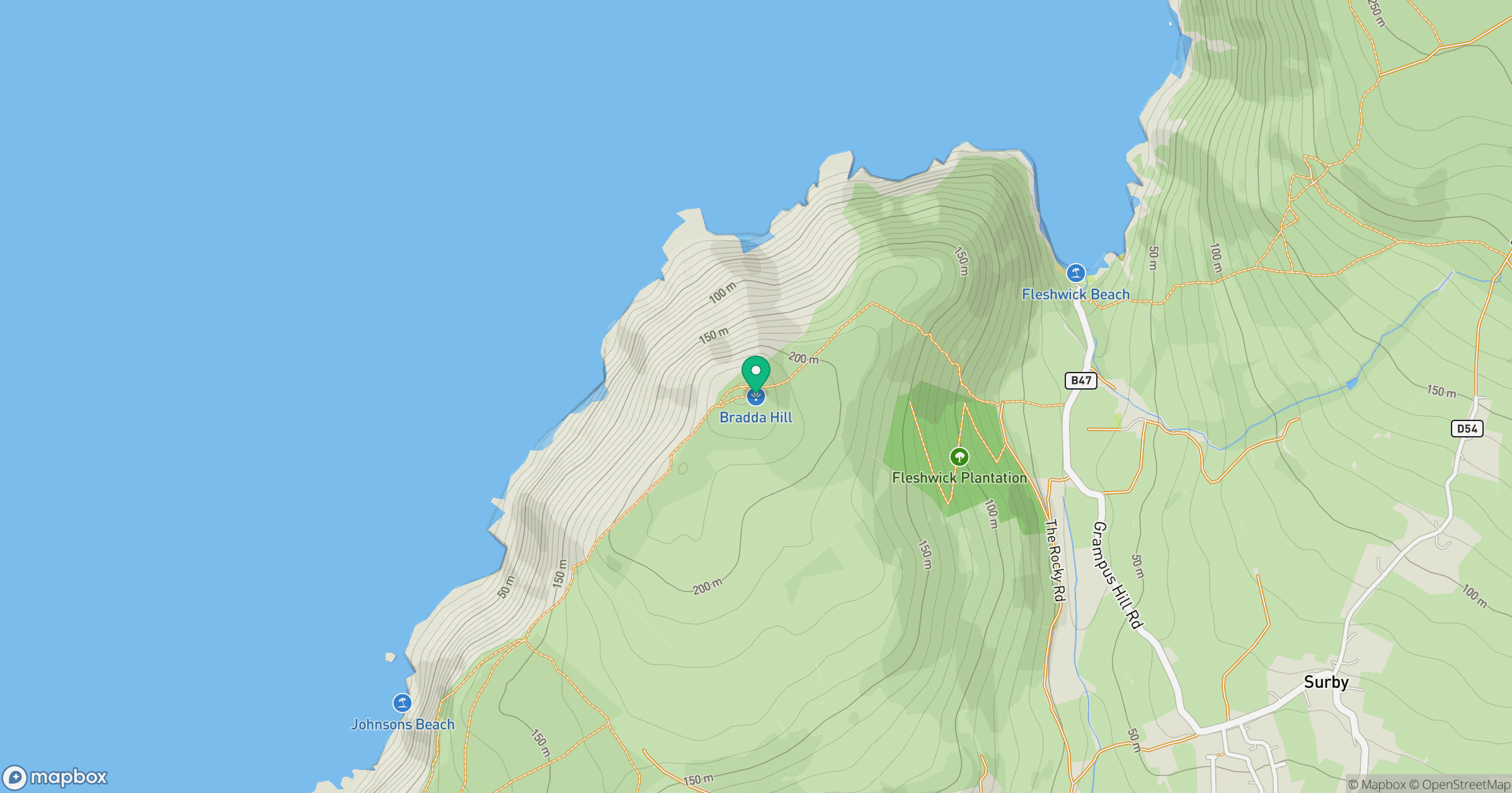 Bradda Hill location map